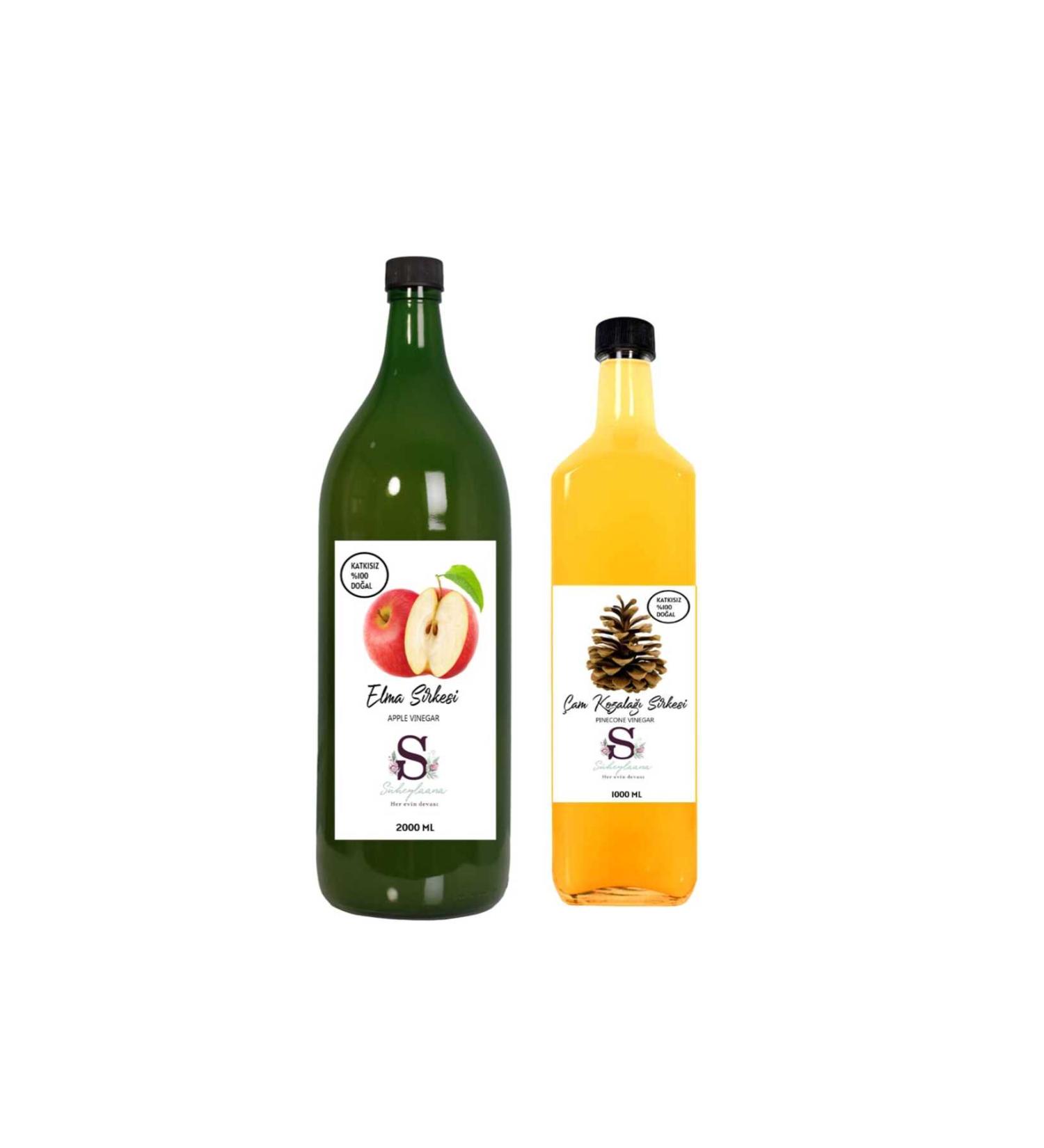 Suheylaana Natural Apple Vinegar 2000 Ml - Natural Pine Cone Vinegar 1000 Ml