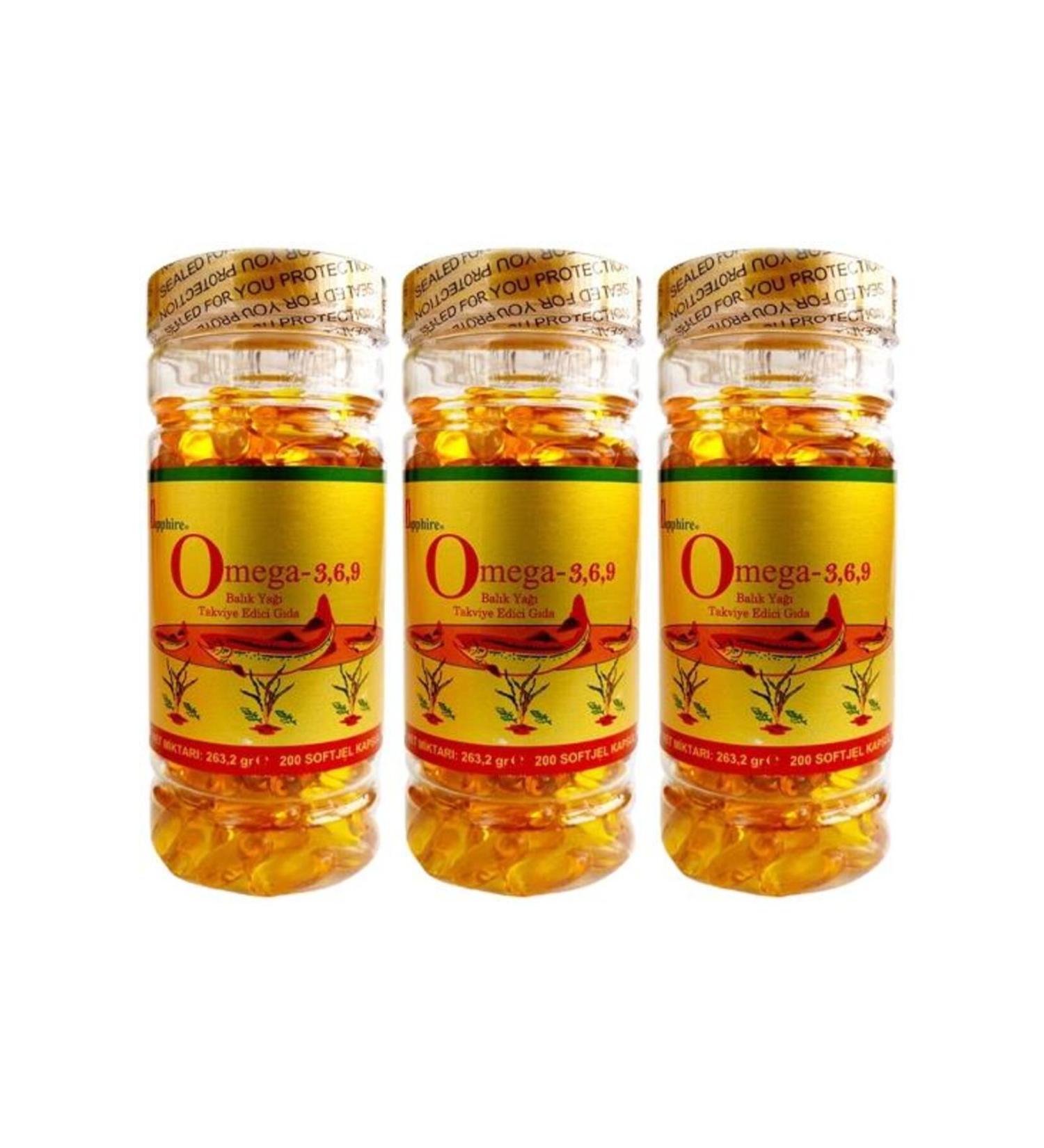 SAPPHIRE Fish Oil 1000 Mg Omega 3-6-9 3x200