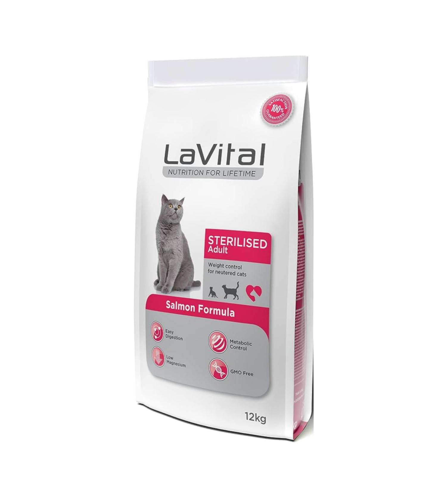 La Vital LaVital Salmon Sterilesed Adult Cat Food (Sensitive Adult Salmon Formula) 12 kg - Buy Online on GoSupps.com