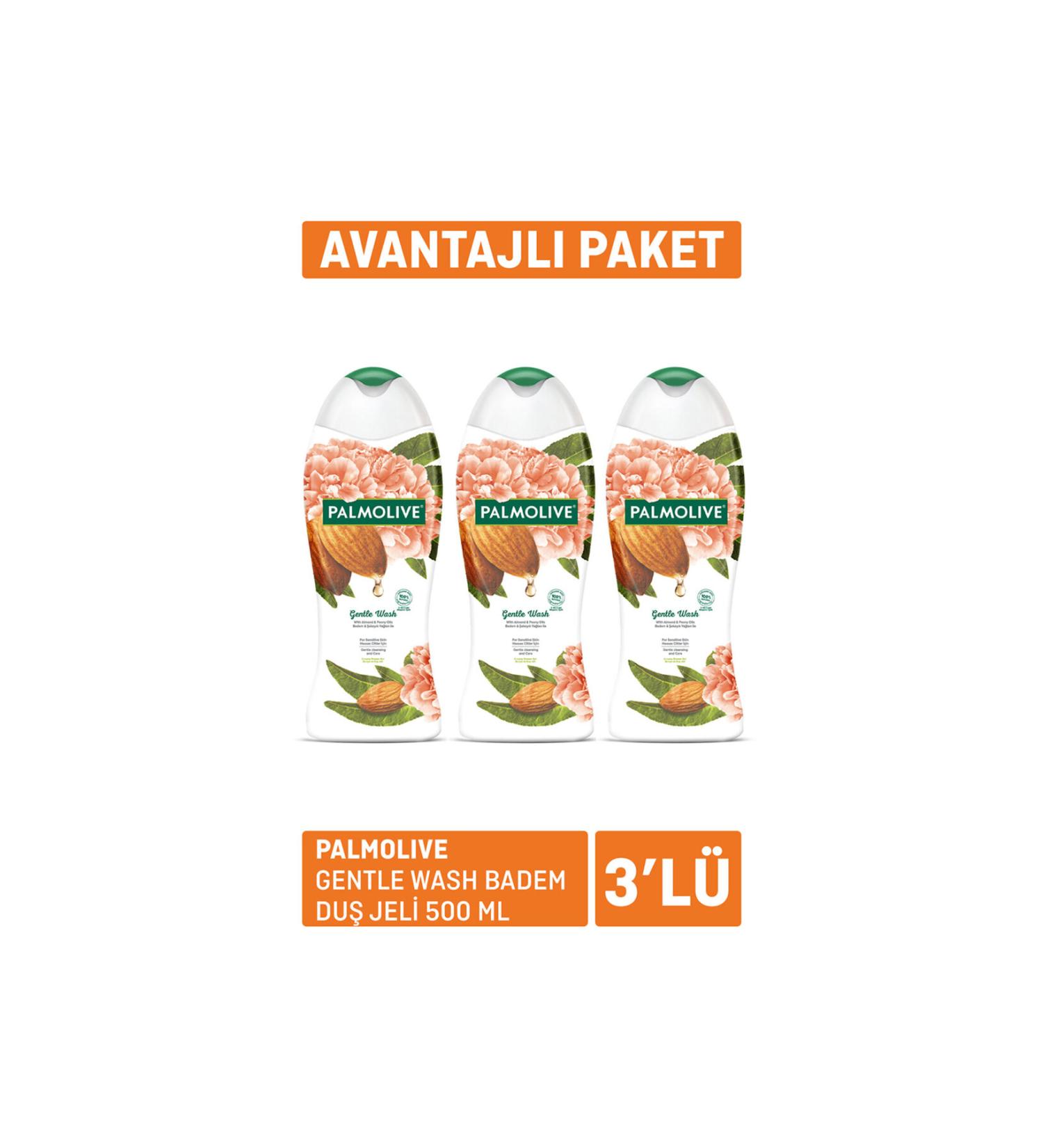 Palmolive Gentle Wash Almond Shower Gel 500 Ml * 3