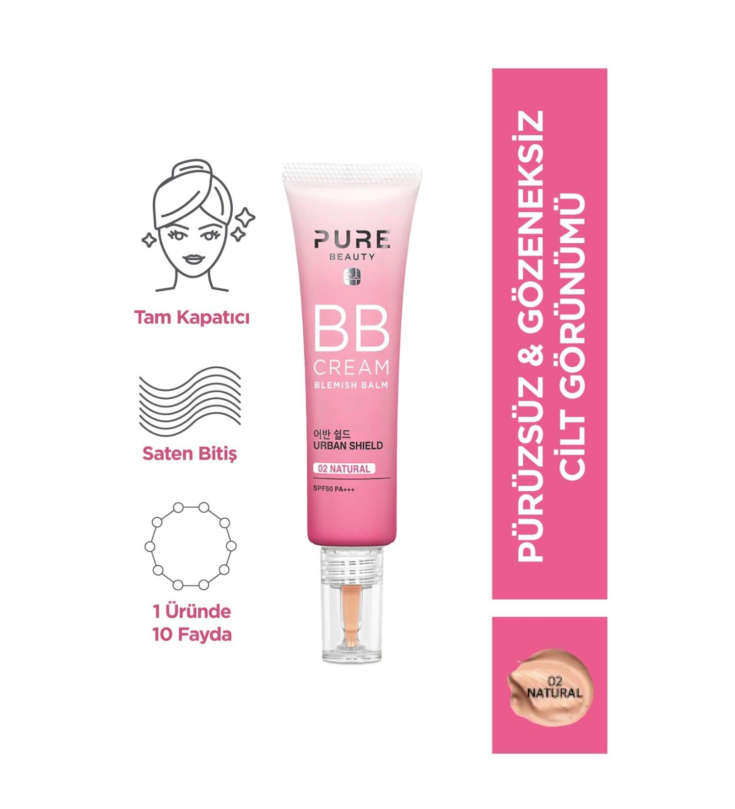 PURE BEAUTY BB Cream Concealing Pores and Color Irregularities Spf50 Pa+++ Natural 30 ML NOTEPRO12 - Buy Online on GoSupps.com