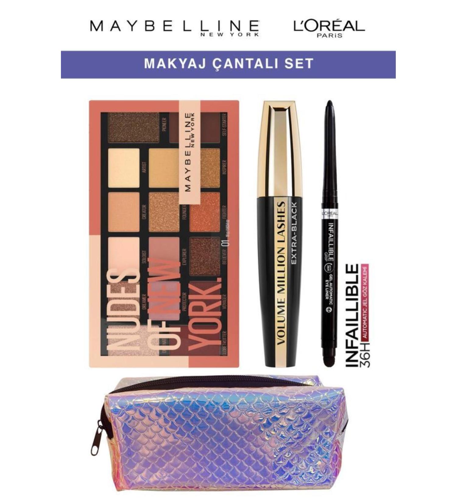 Maybelline New York Maybelline Nudes Volume Extra Black Lashes Infaillible Effective Looks Eye Makeup Set - Buy Online on GoSupps.com