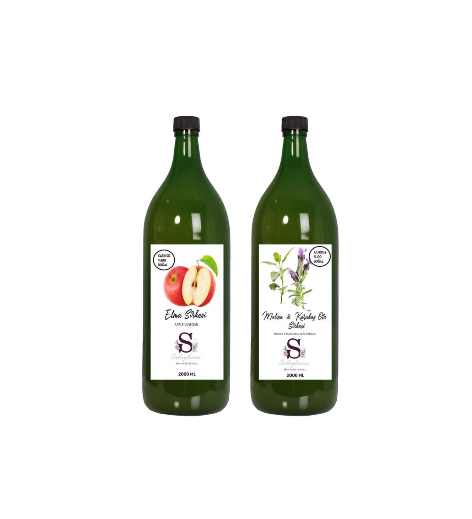 Suheylaana Natural Apple Cider Vinegar 2000 Ml- Natural Melissa & Black Pepper Vinegar 2000 Ml
