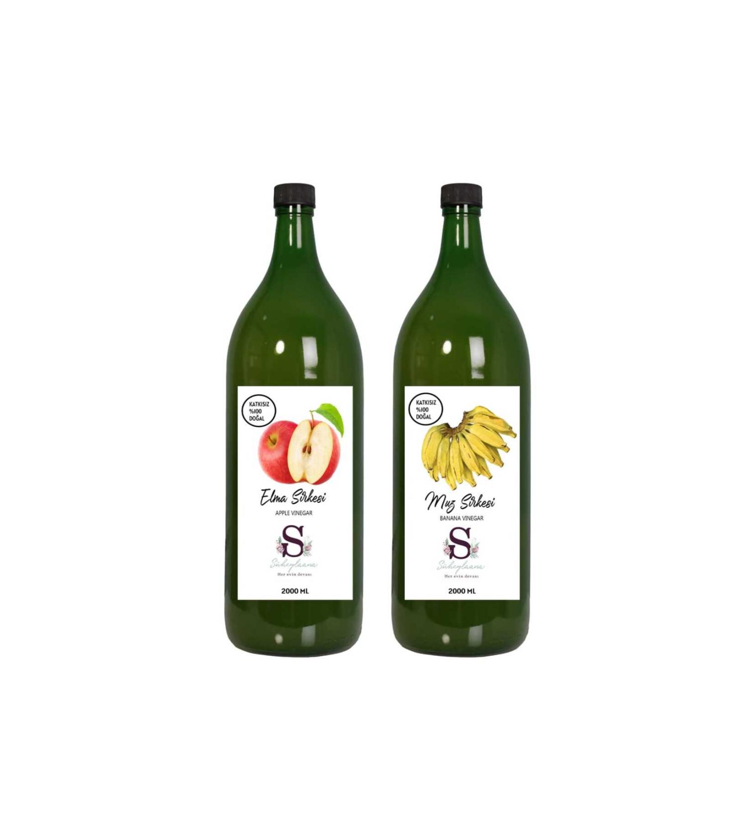 Suheylaana Natural Apple Vinegar 2000 Ml - Natural Banana & Pineapple & Melon Vinegar 2000 Ml
