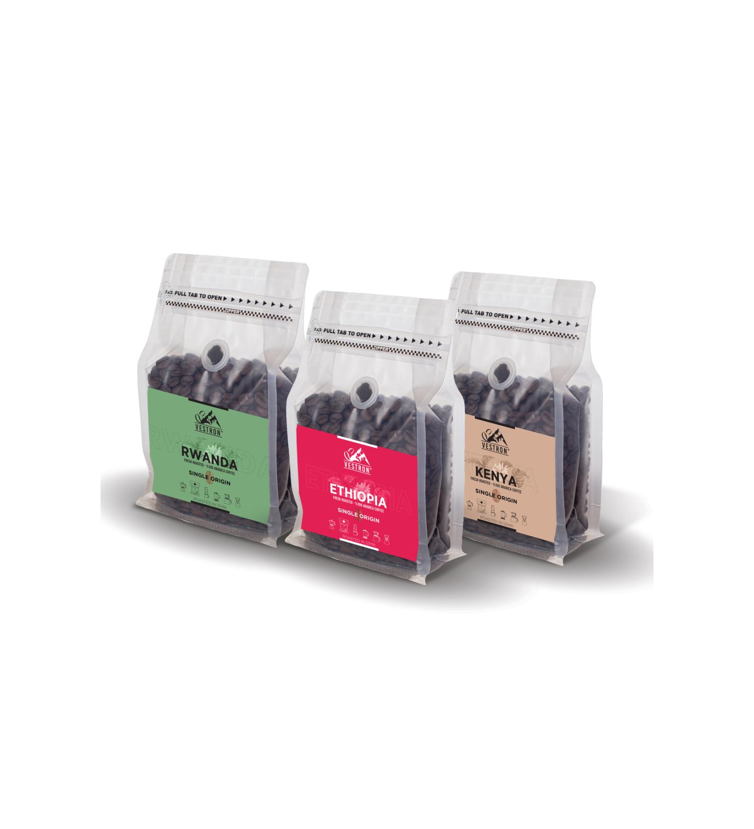 VESTRON African Coffees Advantage Pack 3x250gr Ethiopia - Kenya - Rwanda