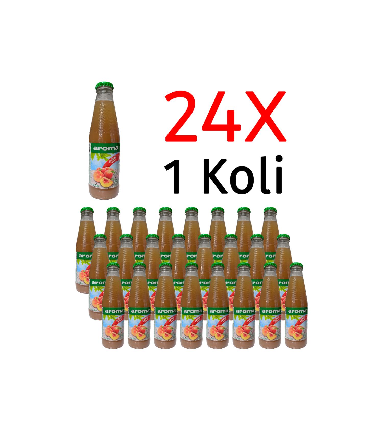 Aroma Peach 200CC Glass Fruit Juice 24 Pieces