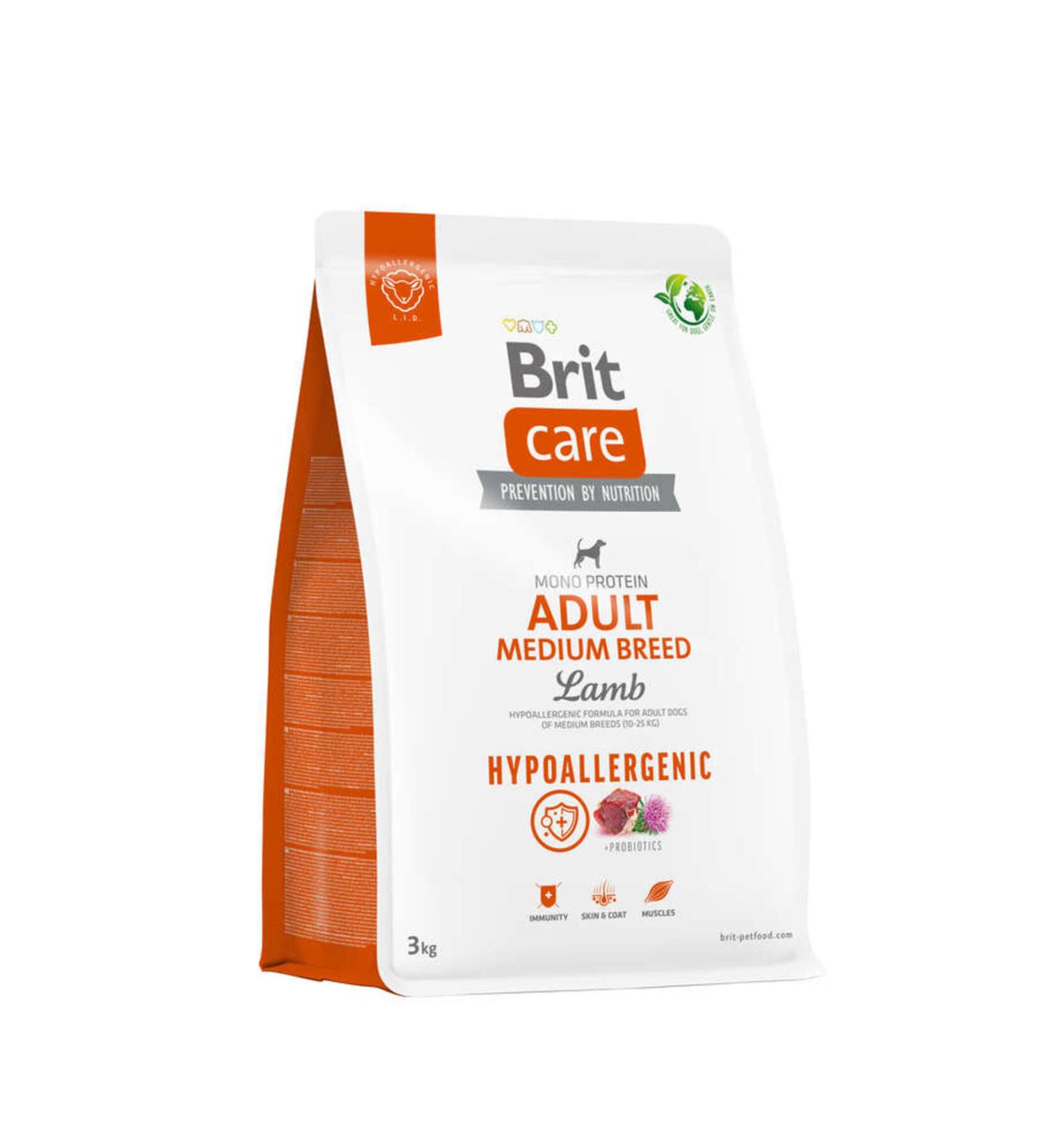 Brit Care Adult Medium Lamb Meat Medium Breed Adult Dog Food 3 Kg