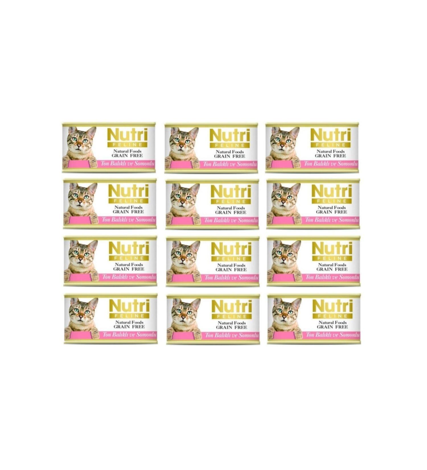 Nutri Feline Tuna and Salmon for Adult Cats 12 Pieces 85gr Grain-Free Wet Food