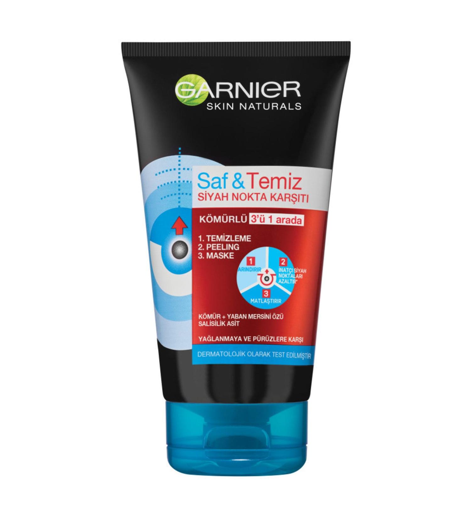 Garnier Pure&Clean Anti-Blackhead Charcoal 3 in 1 150 ml