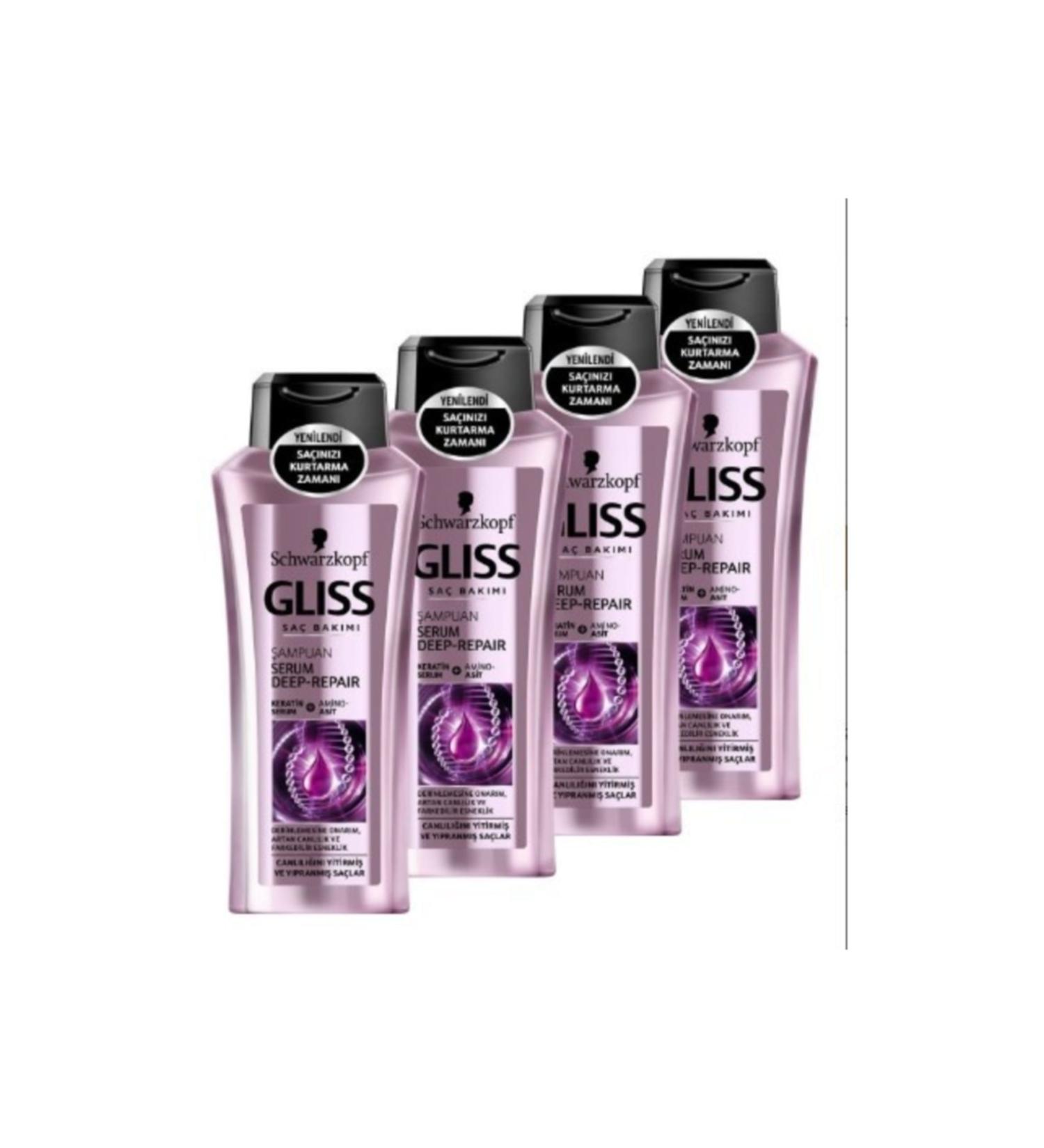 Gliss Serum Deep Repair Shampoo 400 Ml X 4 Pieces