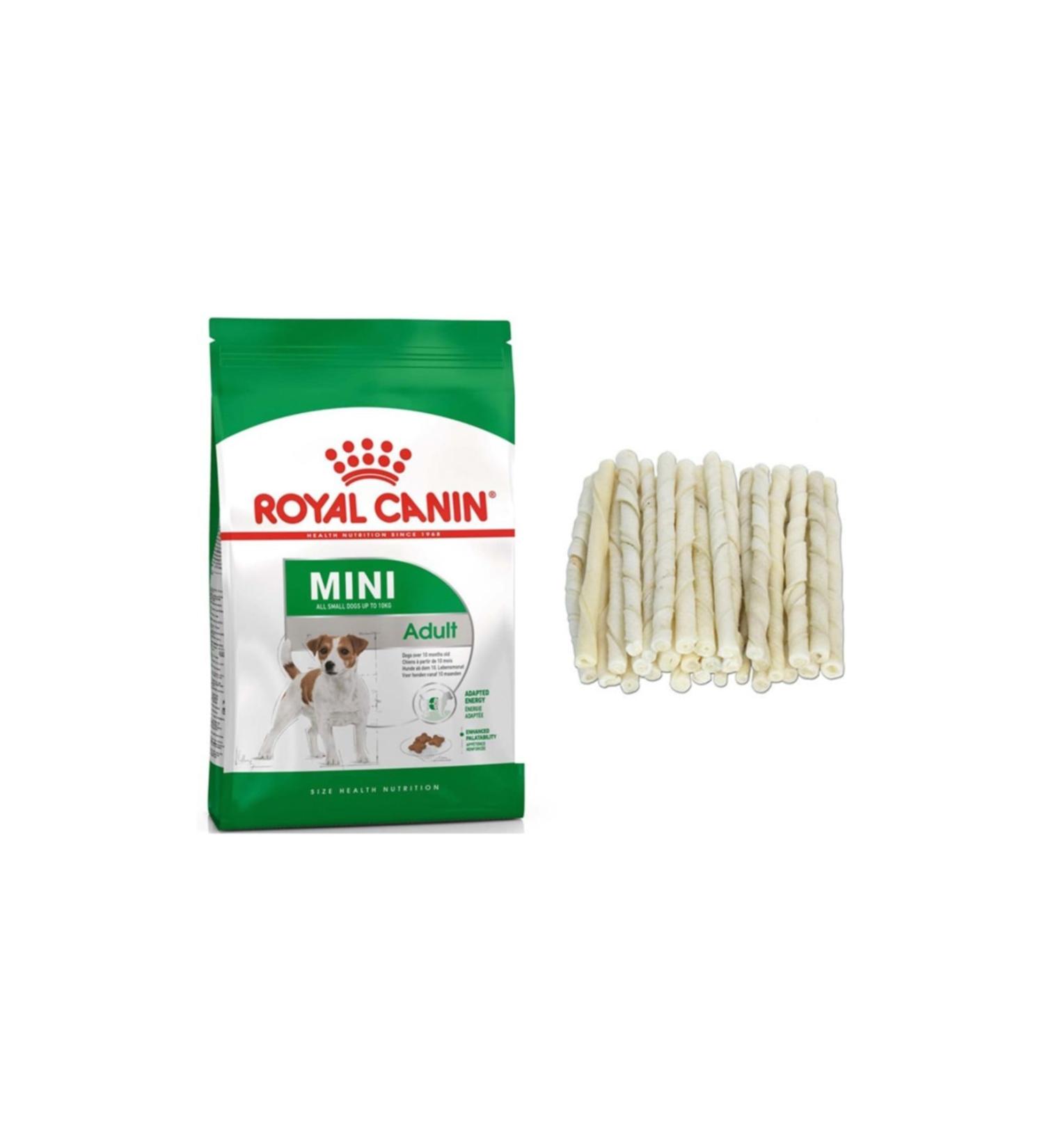 Royal Canin Adult Small Mini Small Breed Dog Food 4 Kg + 10 Milky Twist Bones (original)