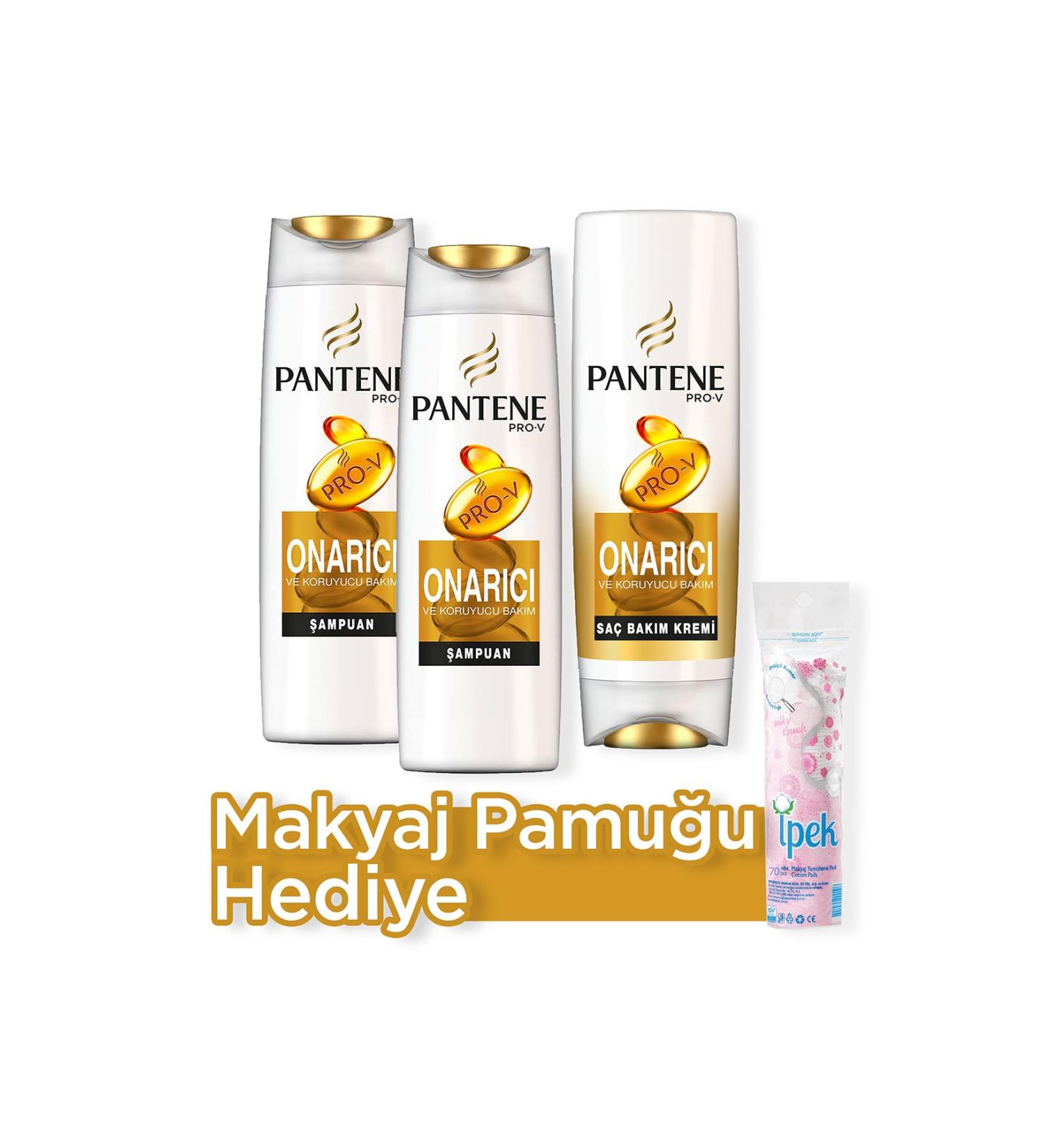 Pantene Repair and Protection Shampoo 500 ml x 2 + Hair Care Cream 470 ml + Make-up Cotton - Buy Online on GoSupps.com