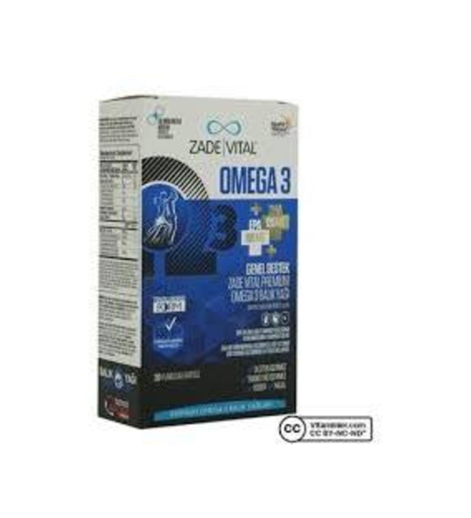 Zade Vital Omega 3 Fish Oil Premium 30 Capsules