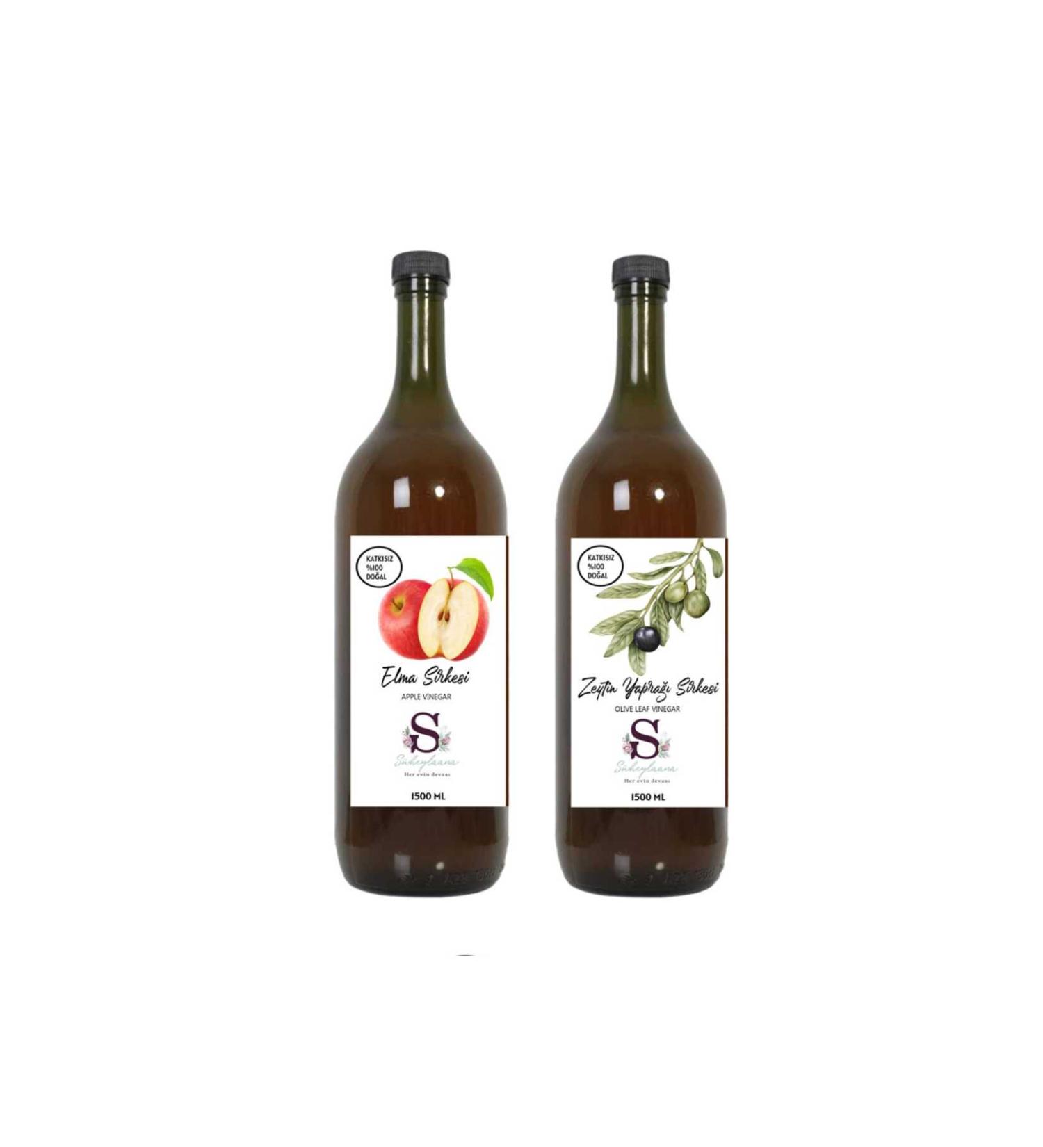 Suheylaana Natural Apple Vinegar 1500 Ml - Natural Olive Leaf Vinegar 1500 Ml
