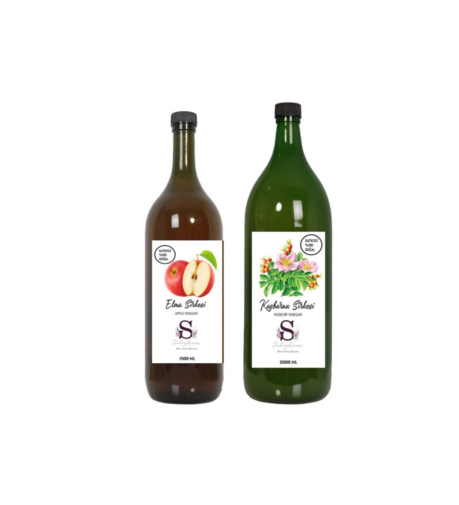 Suheylaana Natural Apple Vinegar 1500 Ml - Natural Rosehip Vinegar 2000 Ml