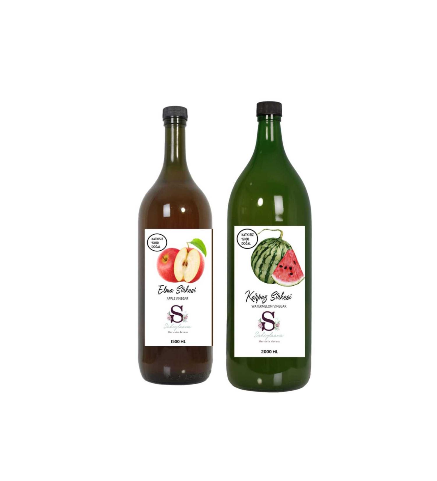 Suheylaana Natural Apple Vinegar 1500 Ml - Natural Watermelon Vinegar 2000 Ml