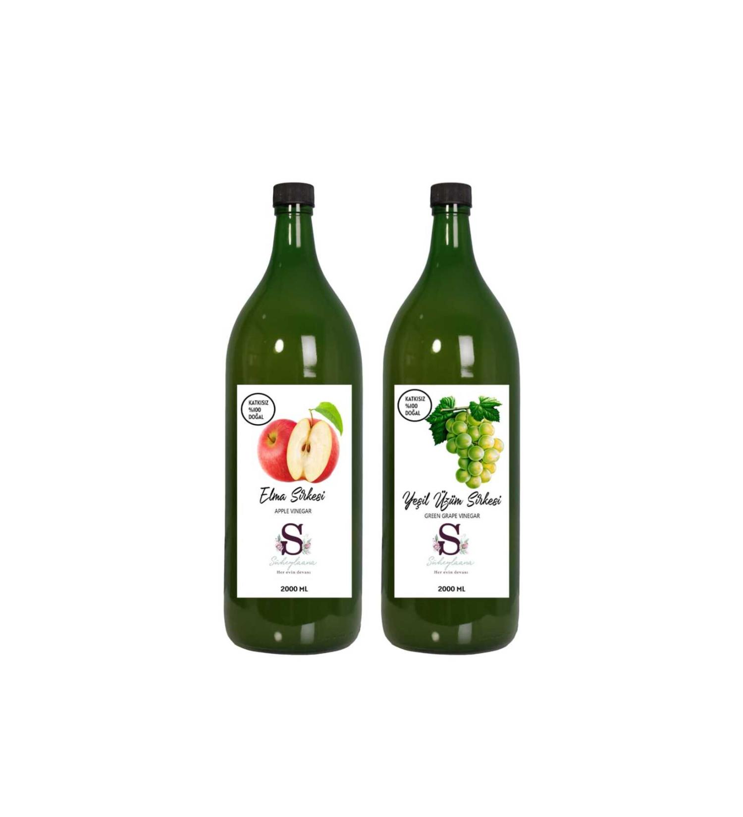Suheylaana Natural Apple Vinegar 2000 Ml - Natural Green Grape Vinegar 2000 Ml