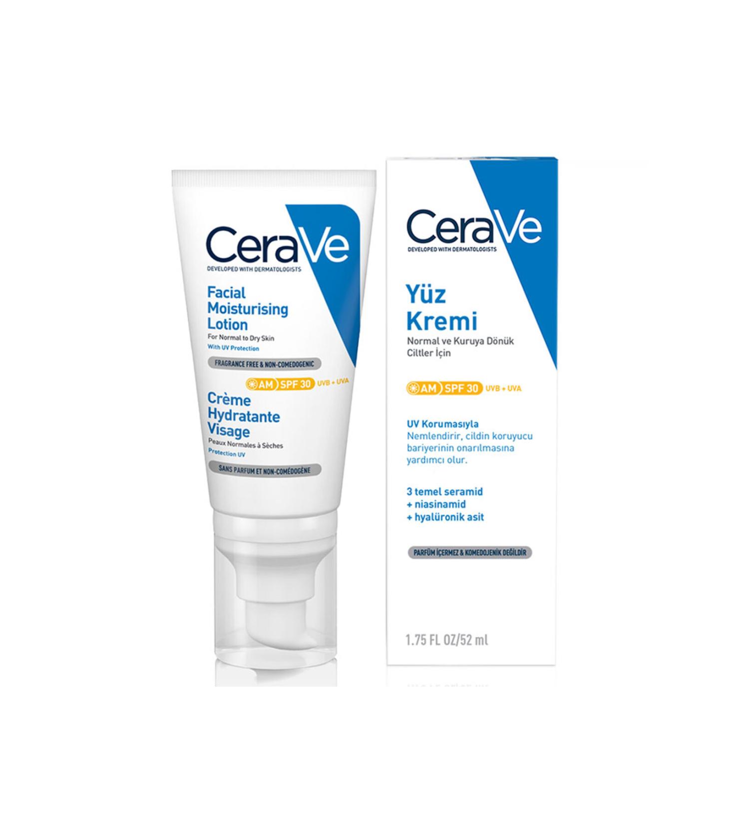 CeraVe Vitamin B3 SPF30 Sun Protection Moisturizing Cream 50ml - Buy Online on GoSupps.com