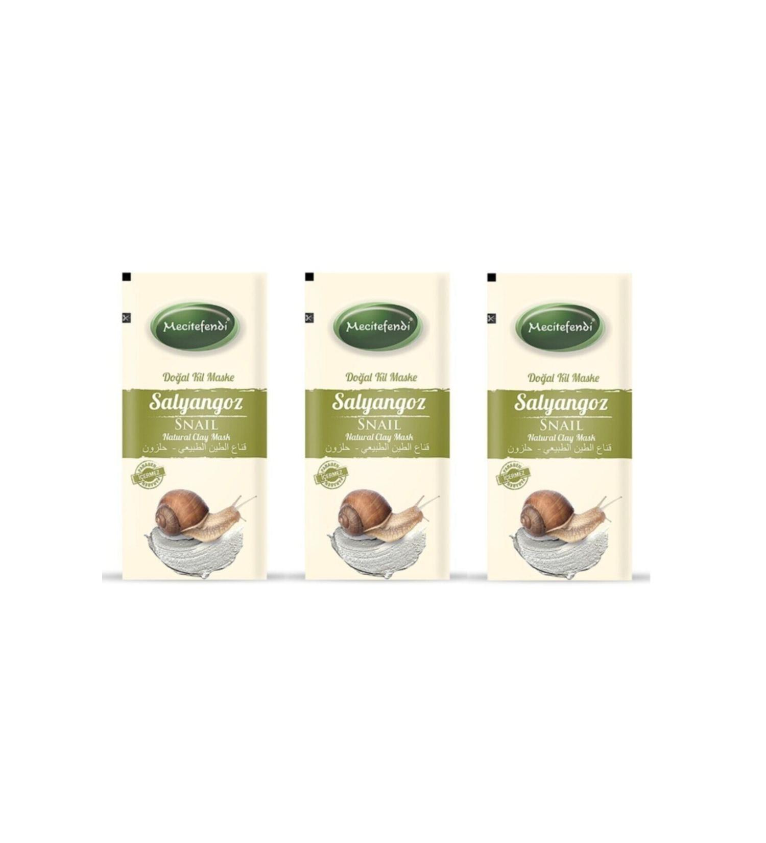 Mecit Efendi Natural Clay Mask-snail Single Use 20gr X3 Pieces