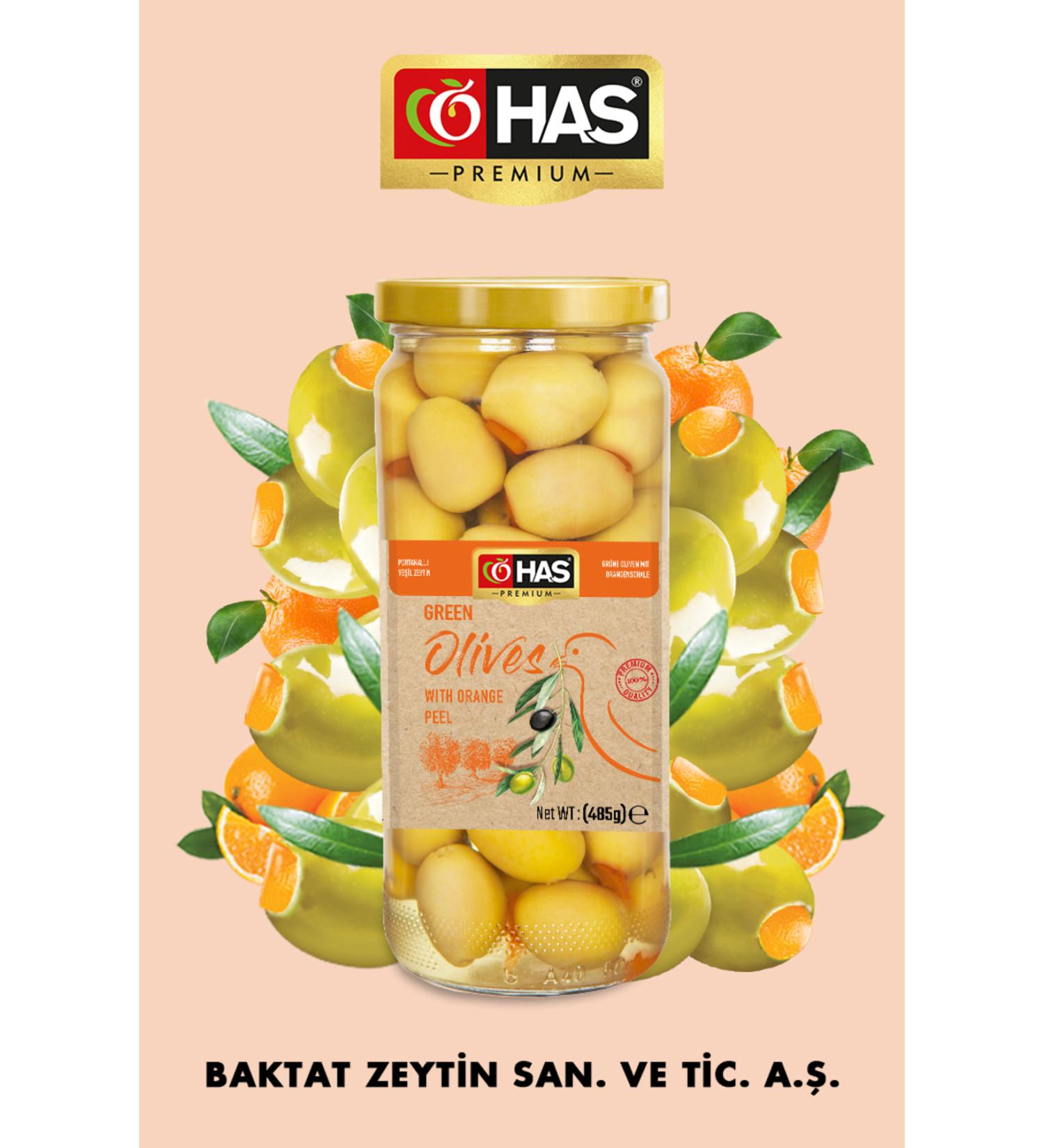 Has Premium Orange Stuffed Green Olives 500cc