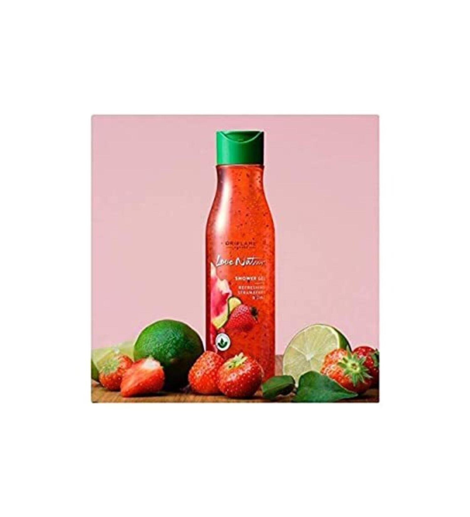 Oriflame Love Nature Exfoliating Shower Gel - Strawberry & Lime Shower Gel 250ml - Buy Online on GoSupps.com