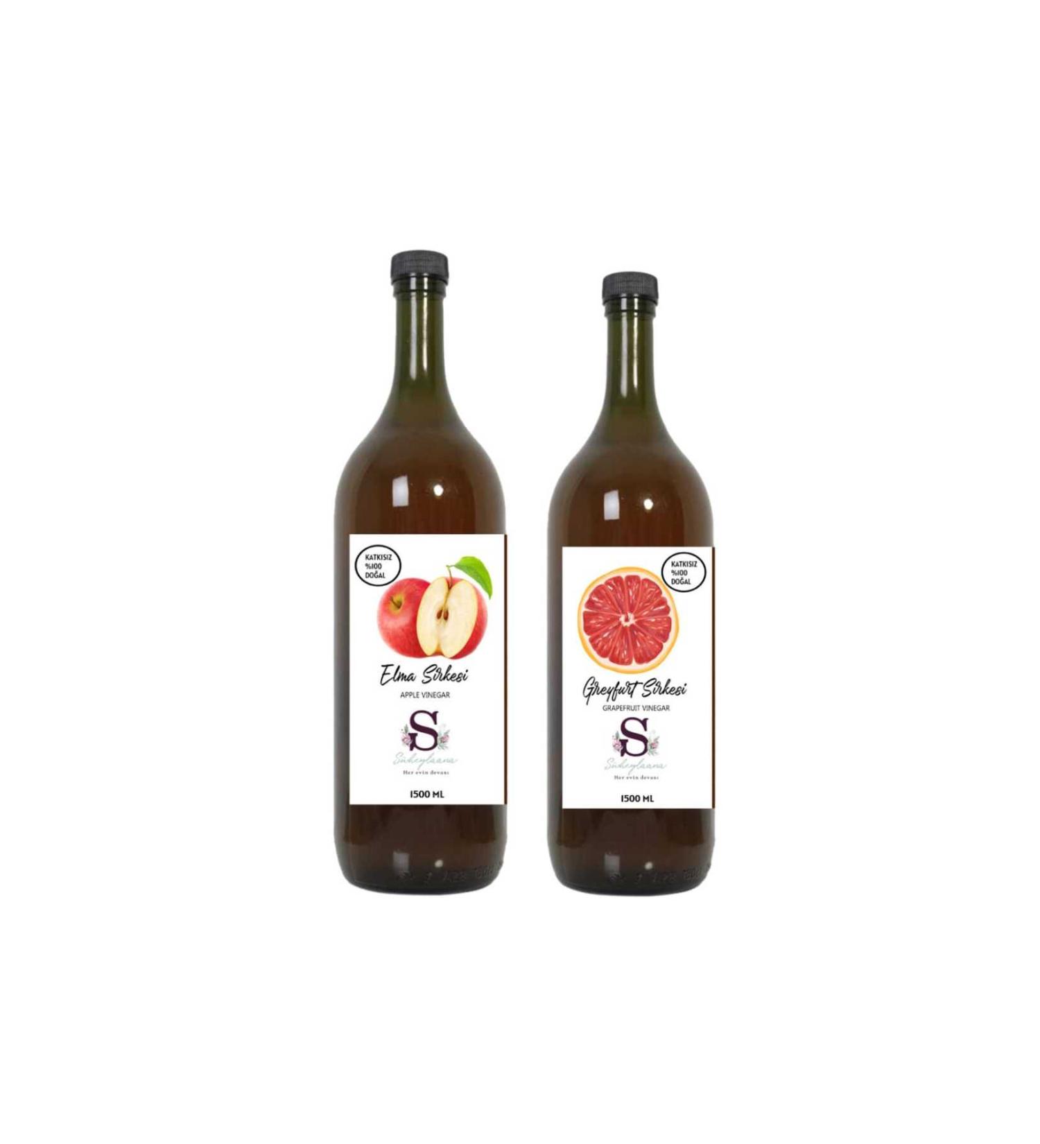 Suheylaana Natural Apple Vinegar 1500 Ml - Natural Grapefruit Vinegar 1500 Ml