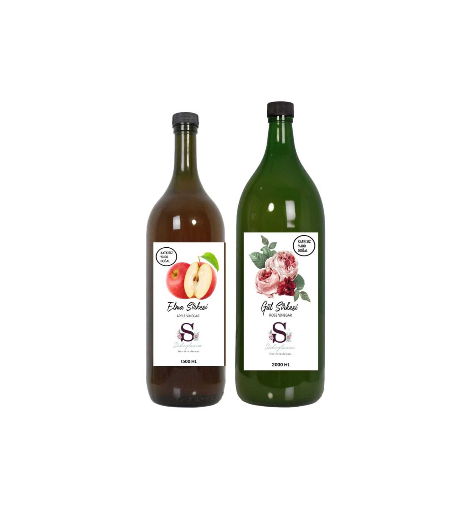Suheylaana Natural Apple Vinegar 1500 Ml - Natural Rose Vinegar 2000 Ml