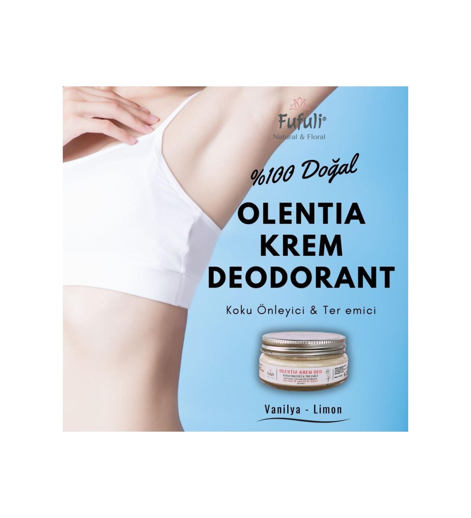 Fufuli Natural & Floral Olentia Cream Deodorant / Vanilla-lemon (ANTI-ODOR & SWEAT ABSORBER) 50 ml