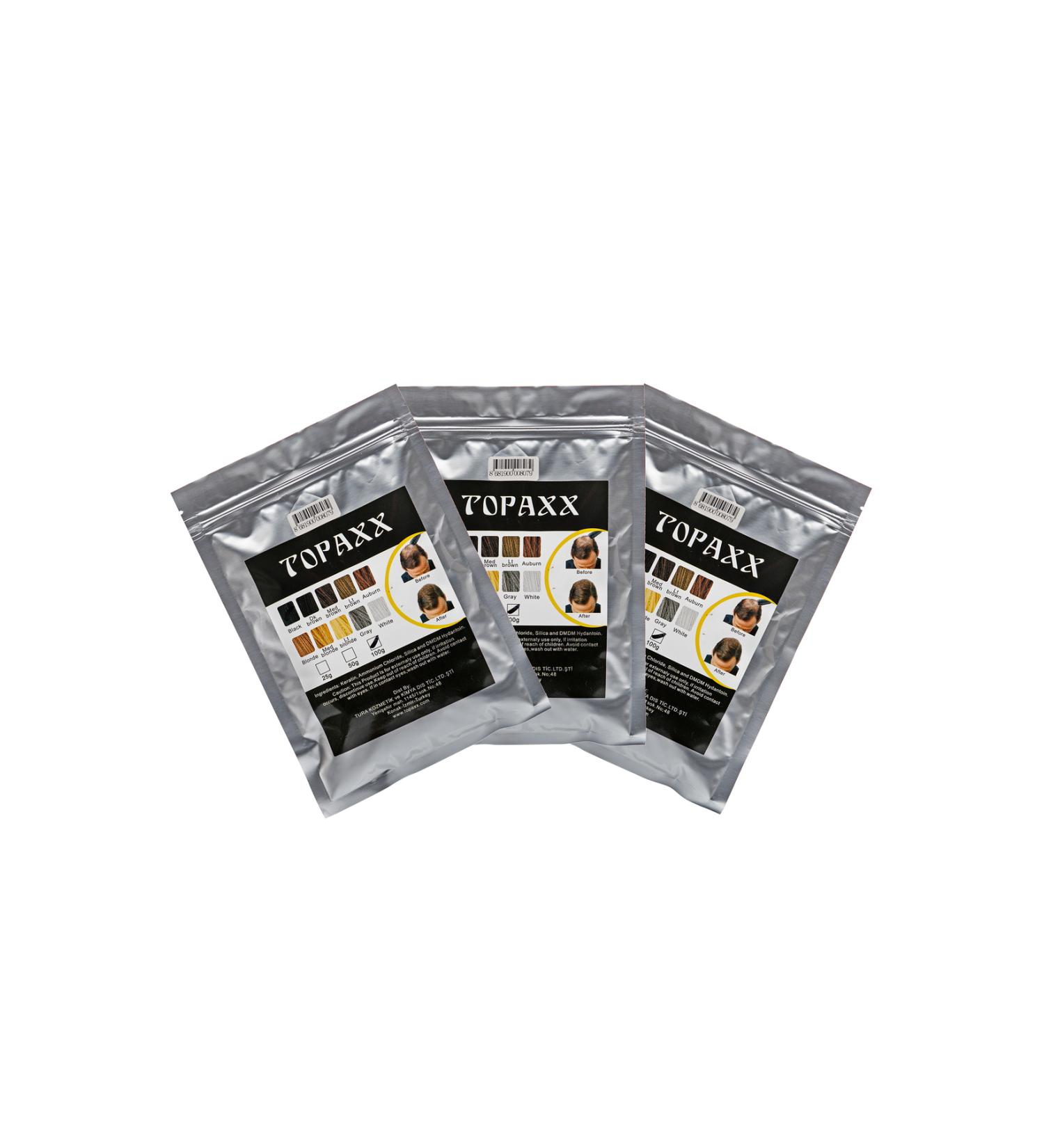 Topaxx 3 ADET Topaxx 100gr Siyah/Black Sa Fiber Topik Tozu - Buy Online on GoSupps.com