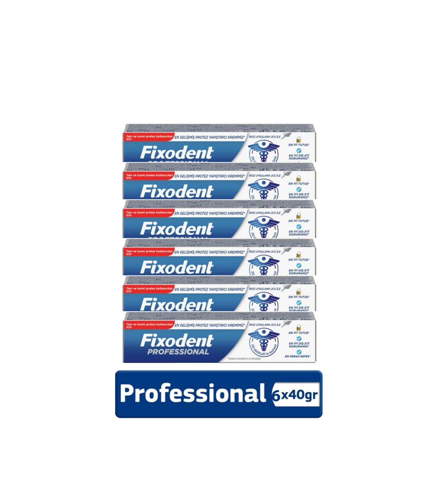 Fixodent Professional Denture Adhesive Cream 40gr X 6