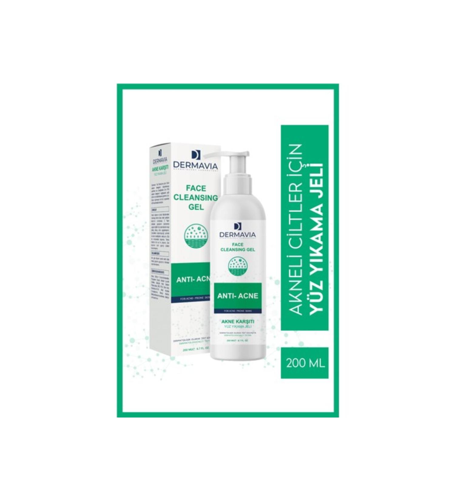 Dermavia Anti-Acne Face Wash Gel 200 ml - Peeling Salicylic Acid Balances Oil Zinc - Buy Online on GoSupps.com