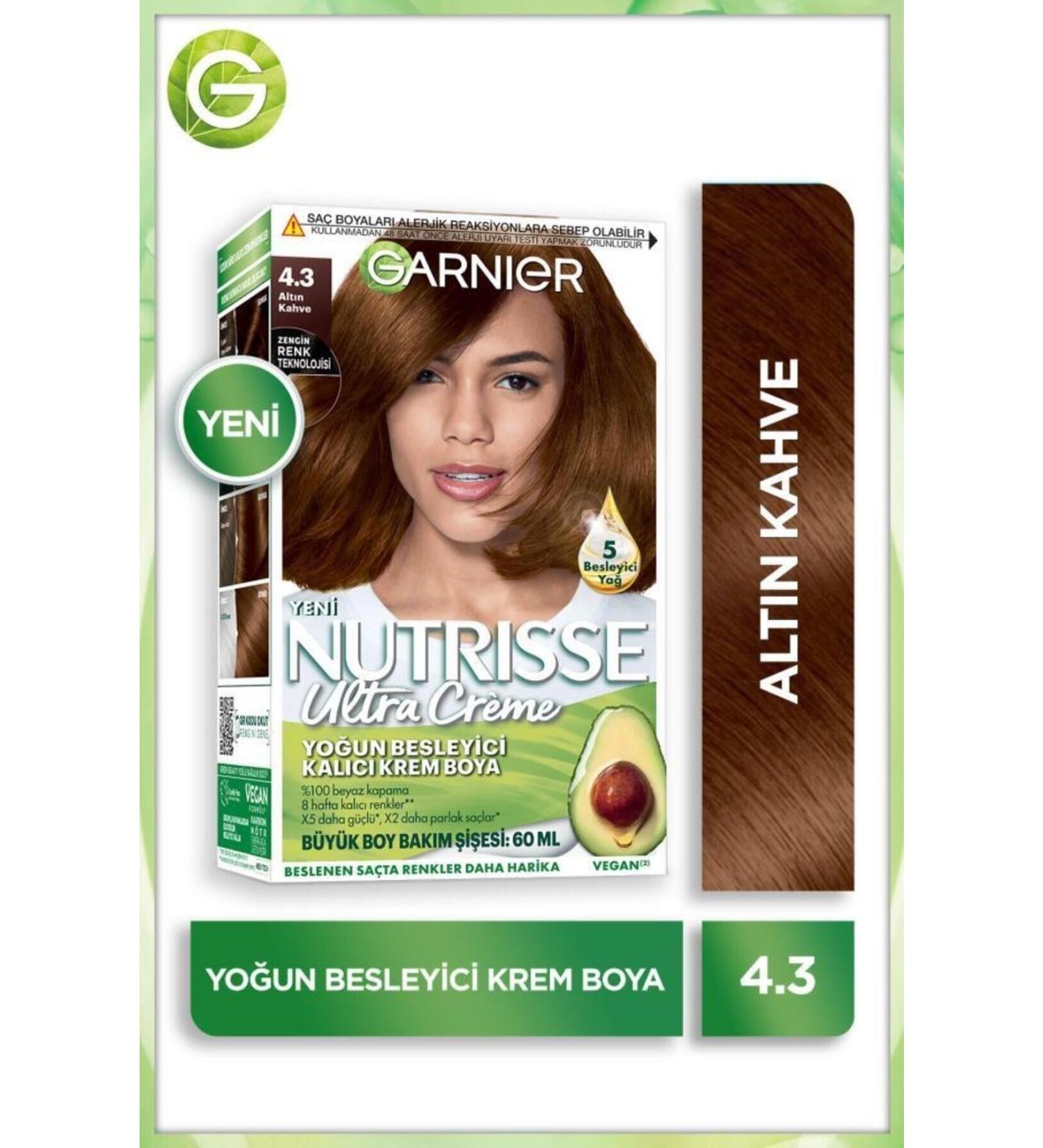 BY FURKAN Nutrisse Intensive Nourishing Permanent Cream Hair Dye 4.3 Golden Brown