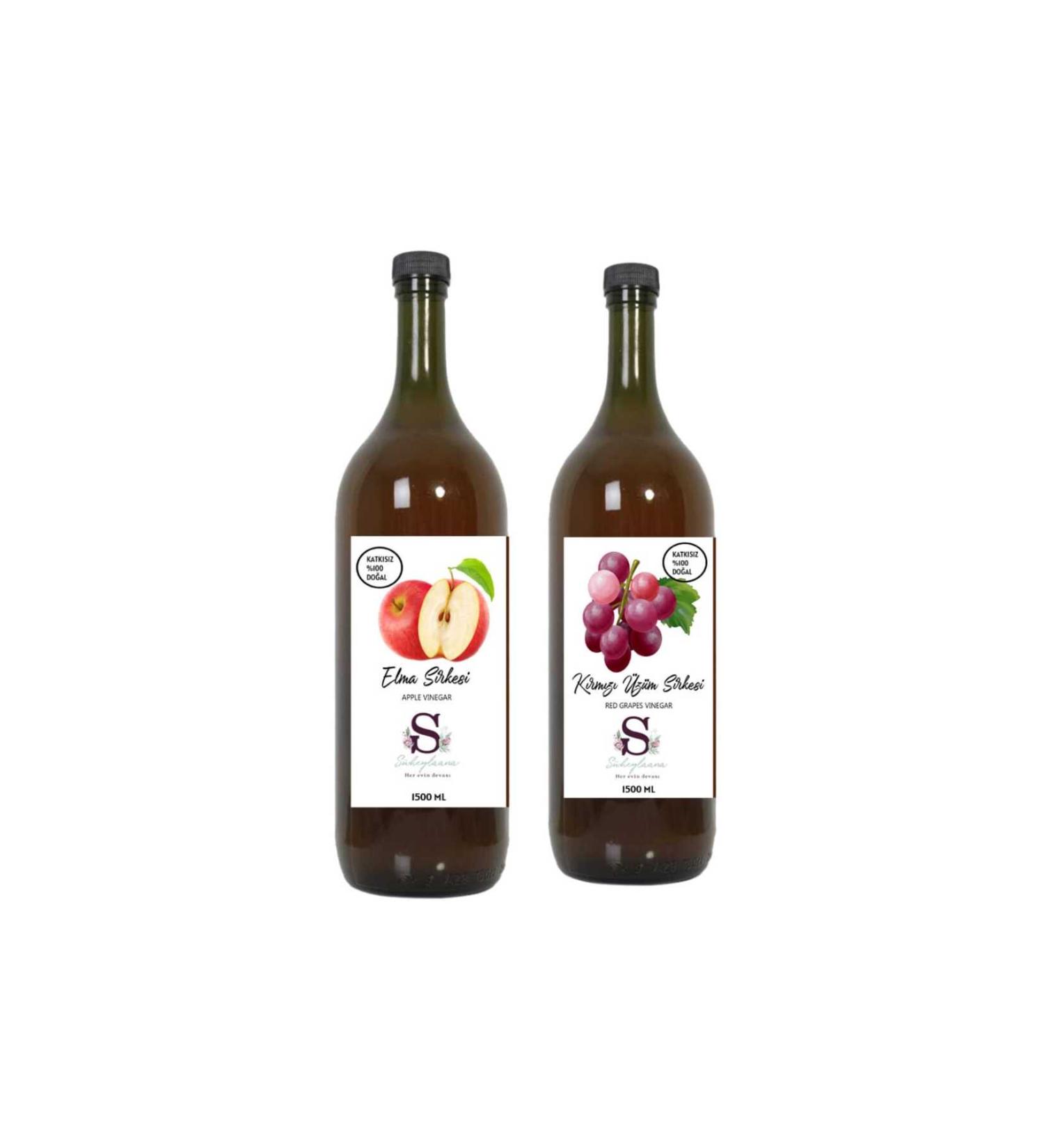 Suheylaana Natural Apple Vinegar 1500 Ml - Natural Red Grape Vinegar 1500 Ml