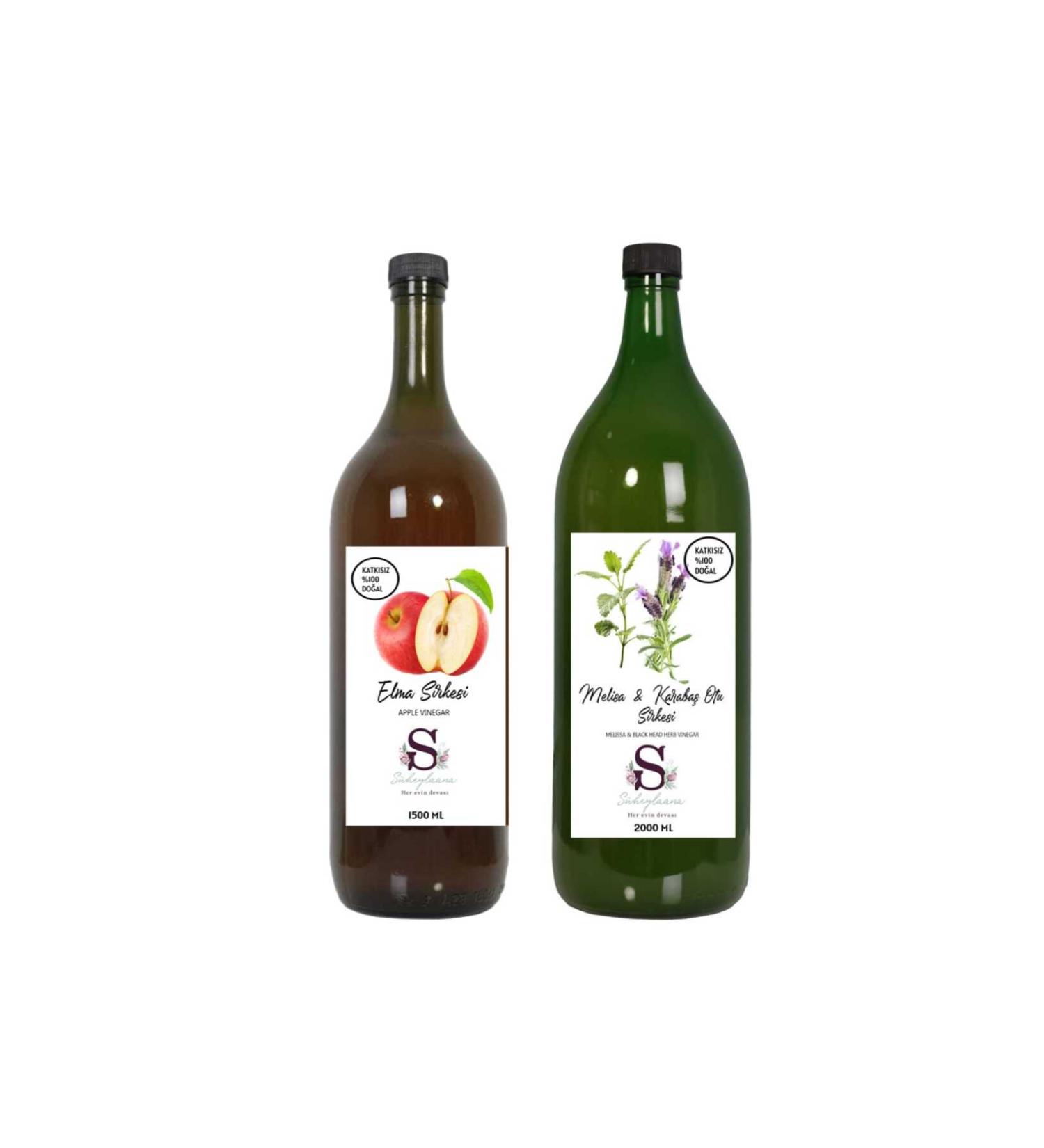 Suheylaana Natural Apple Cider Vinegar 1500 Ml - Natural Melissa & Black Pepper Vinegar 2000 Ml