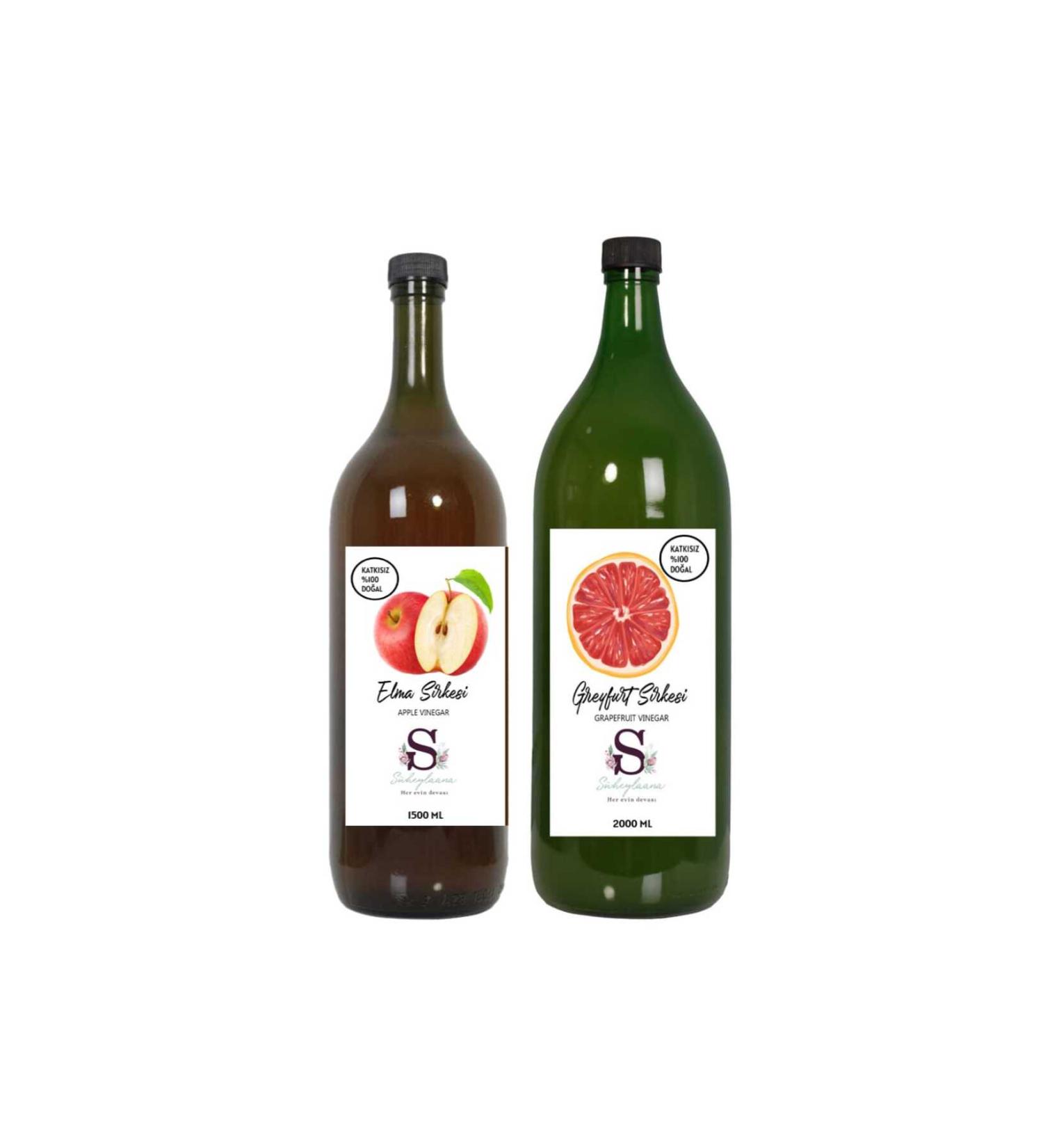 Suheylaana Natural Apple Vinegar 1500 Ml - Natural Grapefruit Vinegar 2000 Ml