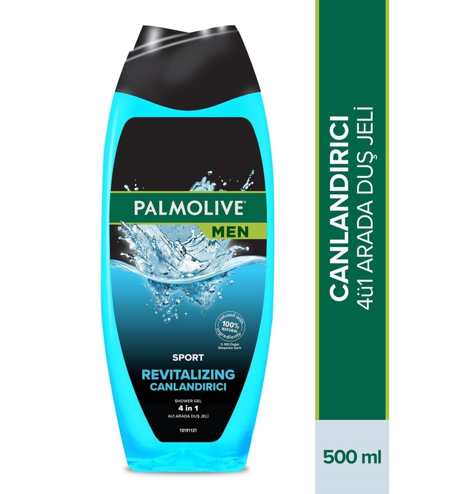 Palmolive Men Sport 3 in 1 Revitalizing Shower Gel and Shampoo for Face Body and Hair 500 ml X 3 PCS