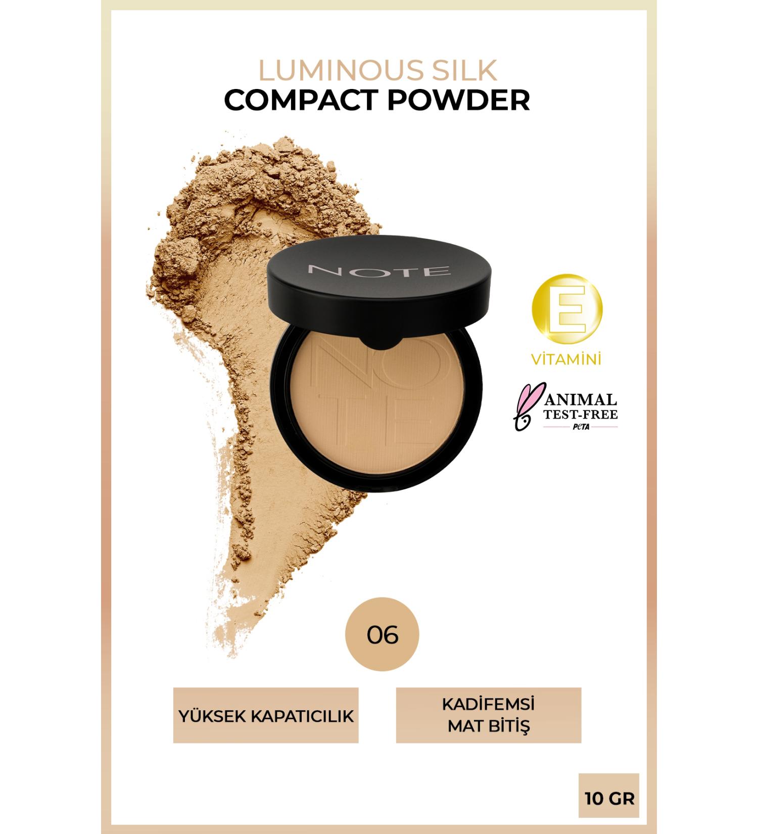 Note Cosmetics Matte Finish Powder Face Powder - Luminous Silk Compact Powder 06 Dark Honey Kuattoprof - Buy Online on GoSupps.com