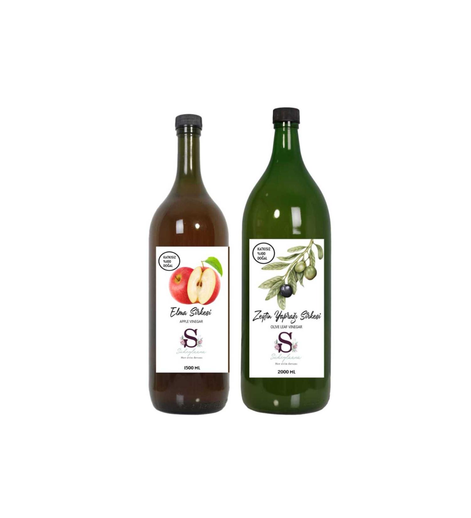 Suheylaana Natural Apple Vinegar 1500 Ml - Natural Olive Leaf Vinegar 2000 Ml