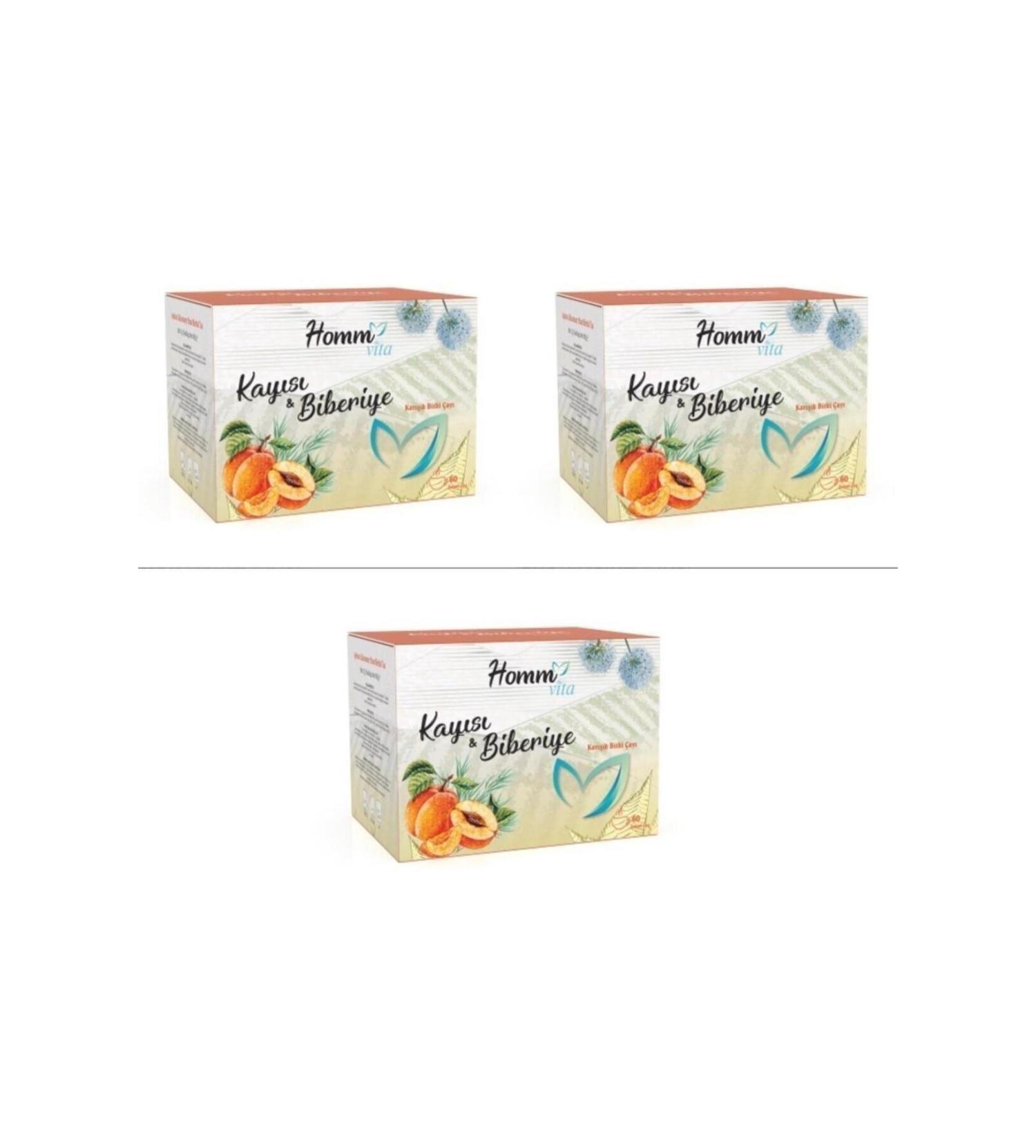 HOMM VITA HOMM VITA APRICOT & ROSEMARY MIXED HERBAL TEA 60 BAGS 90GR ECONOMIC PACK OF 4