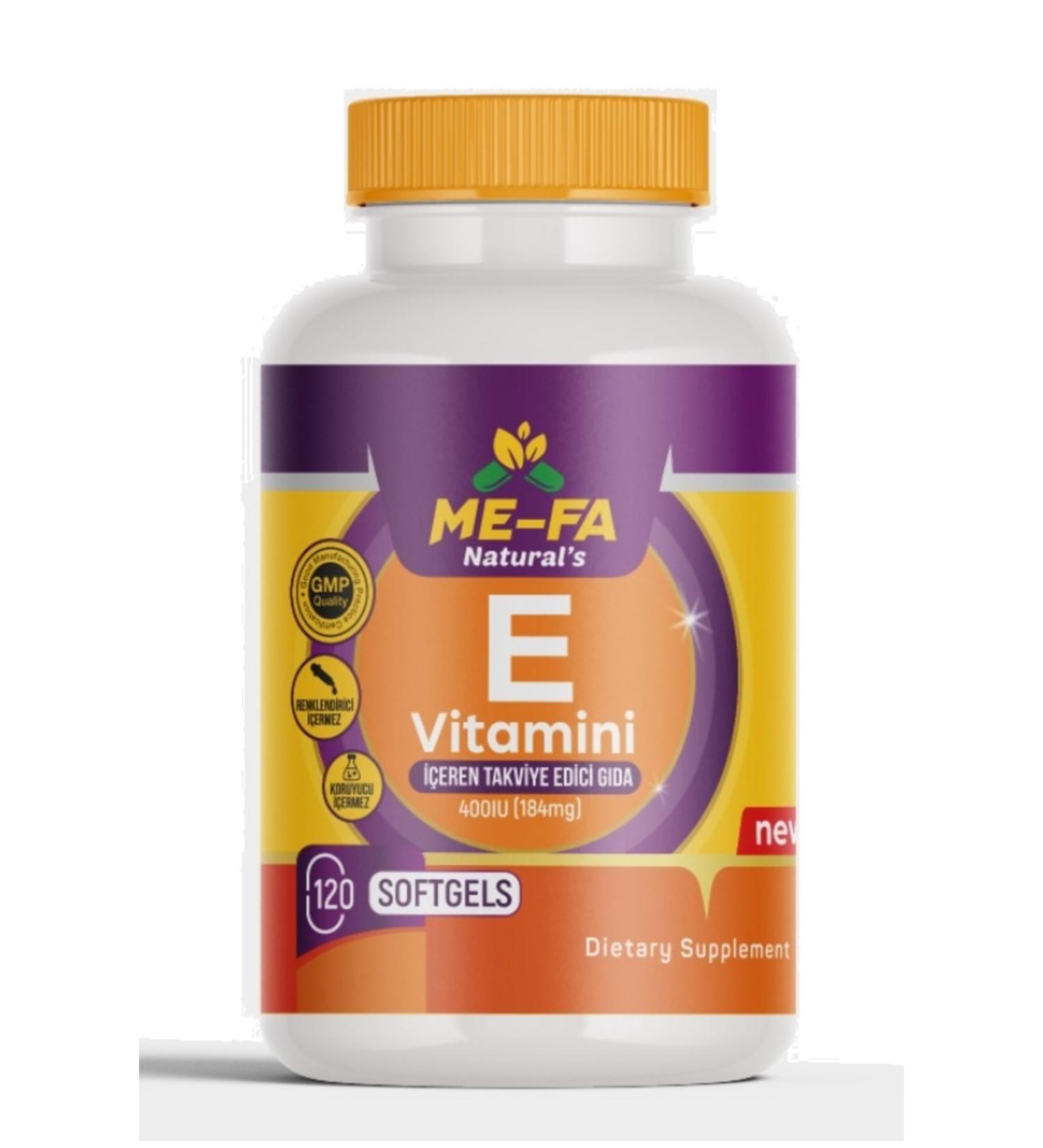 Mefa Naturals Vitamin E 120 Softgels 400 Units 184 Mg ( D-alpha ) - Buy Online on GoSupps.com