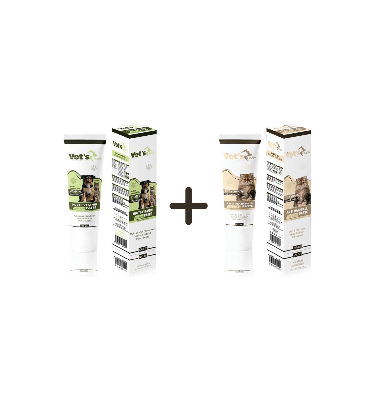 Vets Health Anti Hairball Paste 100g + Multivitamin Paste 100g (2 In 1)