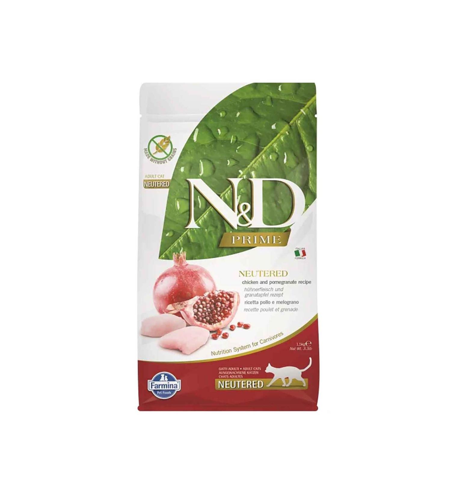 N & D Prime Chicken and Pomegranate Grain-Free Sterilized Cat Food 1.5 Kg