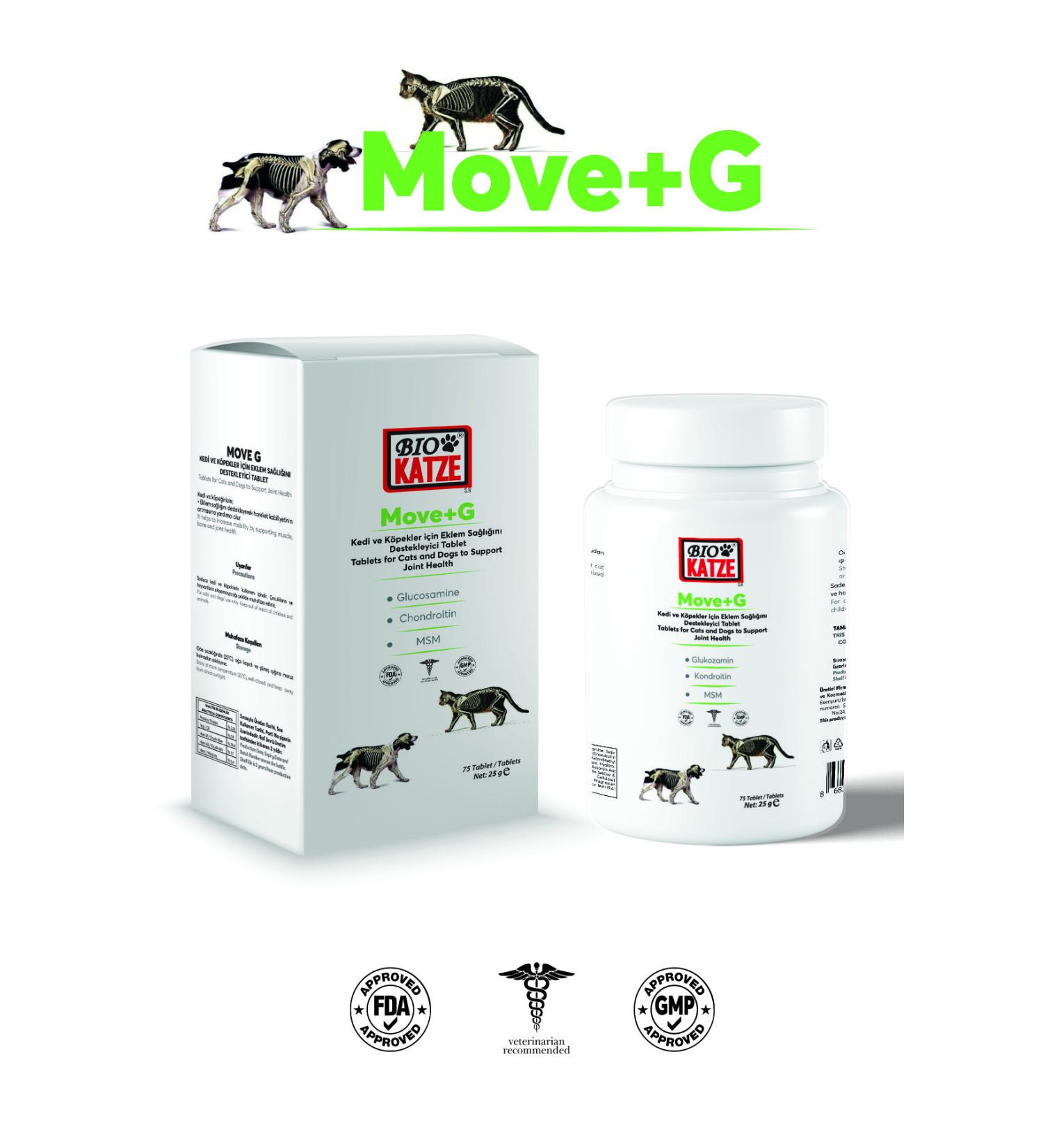 BIOKATZE Move+G Joint Health Support for Cats and Dogs 75 Tablets - Buy Online on GoSupps.com