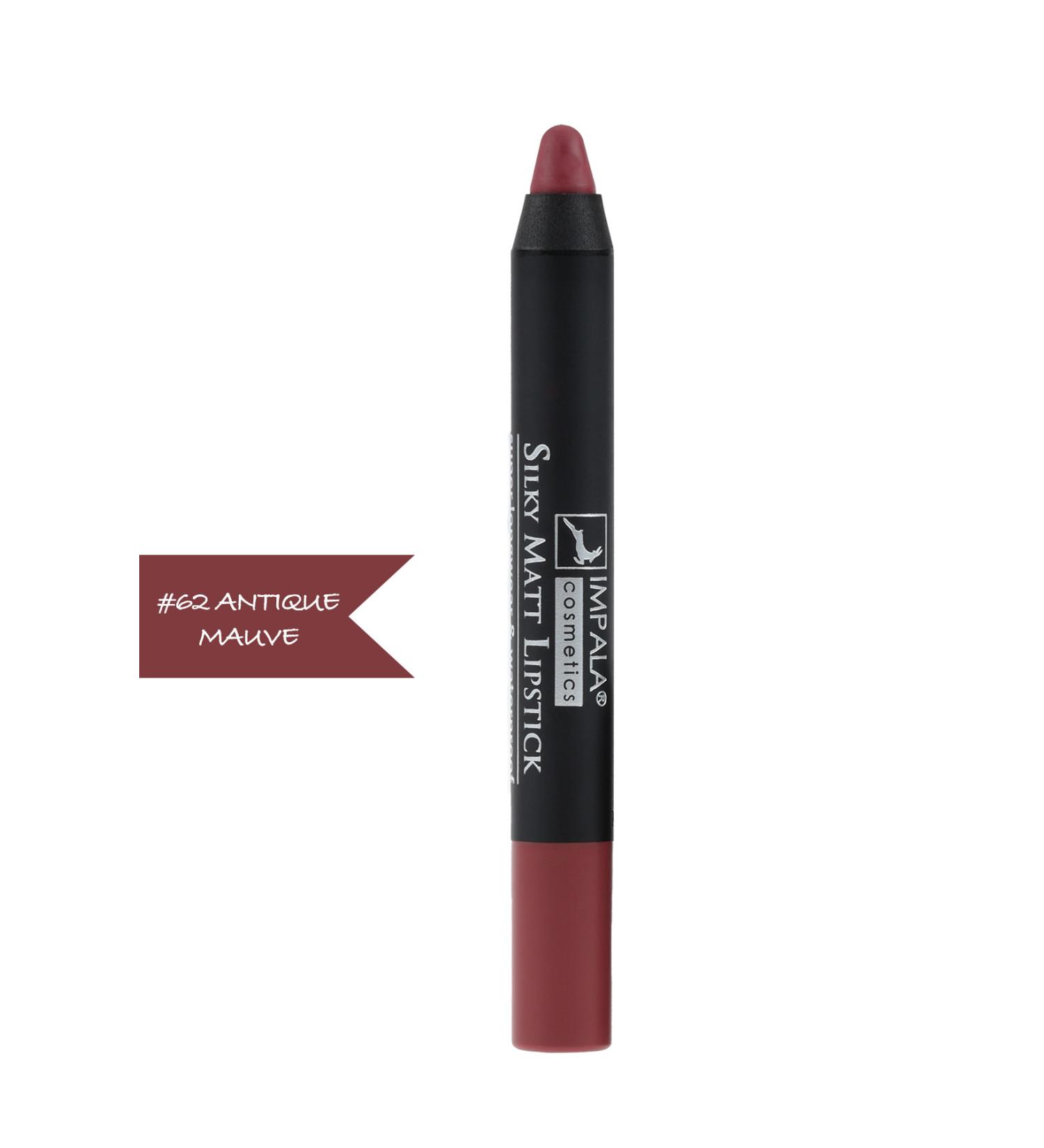 IMPALA Lip Pencil - Silky Matt Lipstick - Long Lasting & Waterproof No 62 antique mauve