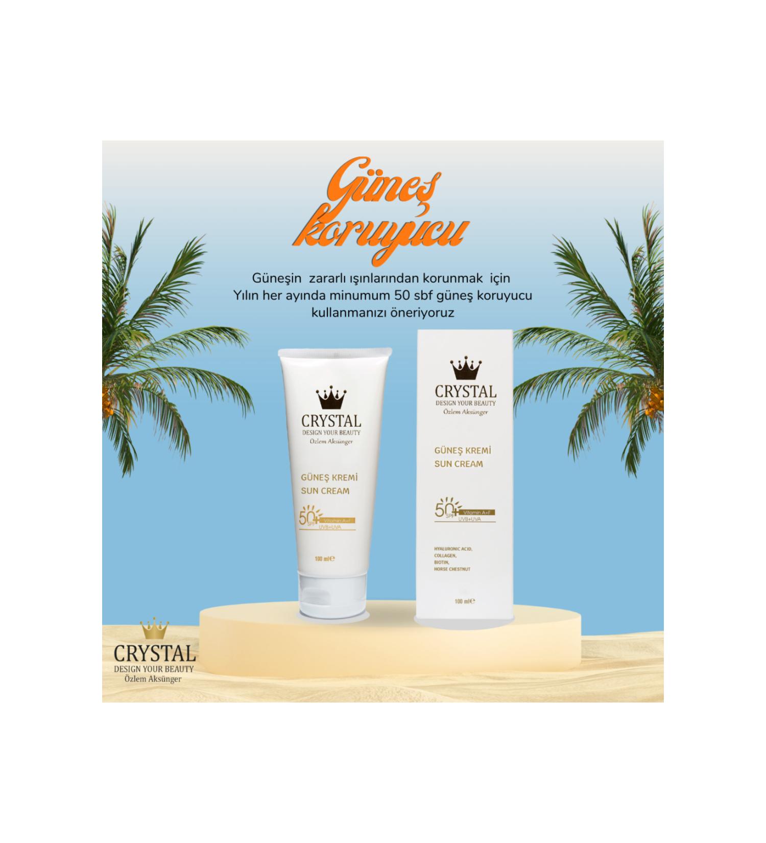 Crystal Beauty 50 Factor Sun Cream Protective 100 ml - Buy Online on GoSupps.com