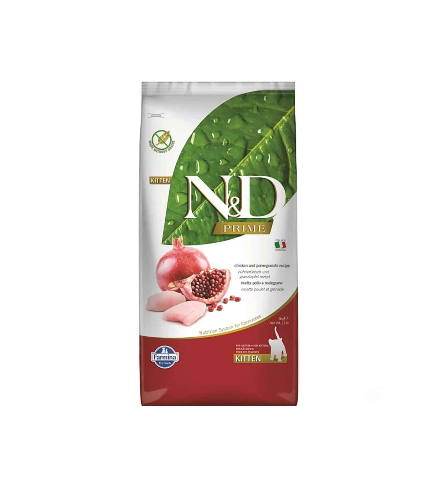 N & D Prime Chicken and Pomegranate Grain Free Kitten Cat Food 1.5 Kg