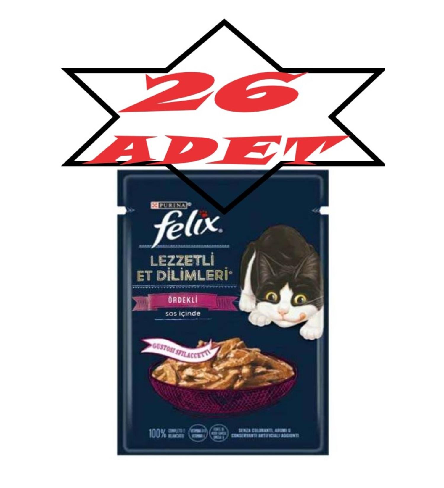 FELIX FELIX DELICIOUS MEAT SLICES WITH DUCK 80 G X 26 PIECES