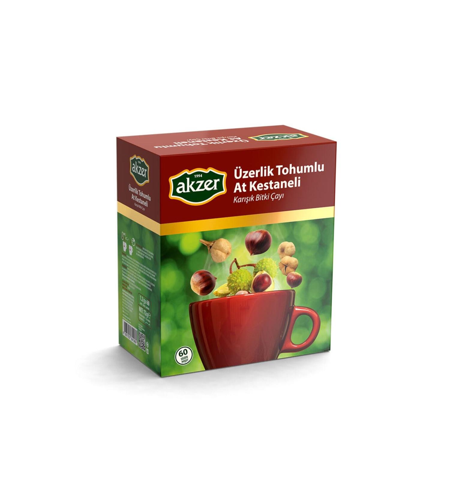 Akzer Mixed Herbal Tea with Harmala Seeds and Horse Chestnut 60 Filtering Bags