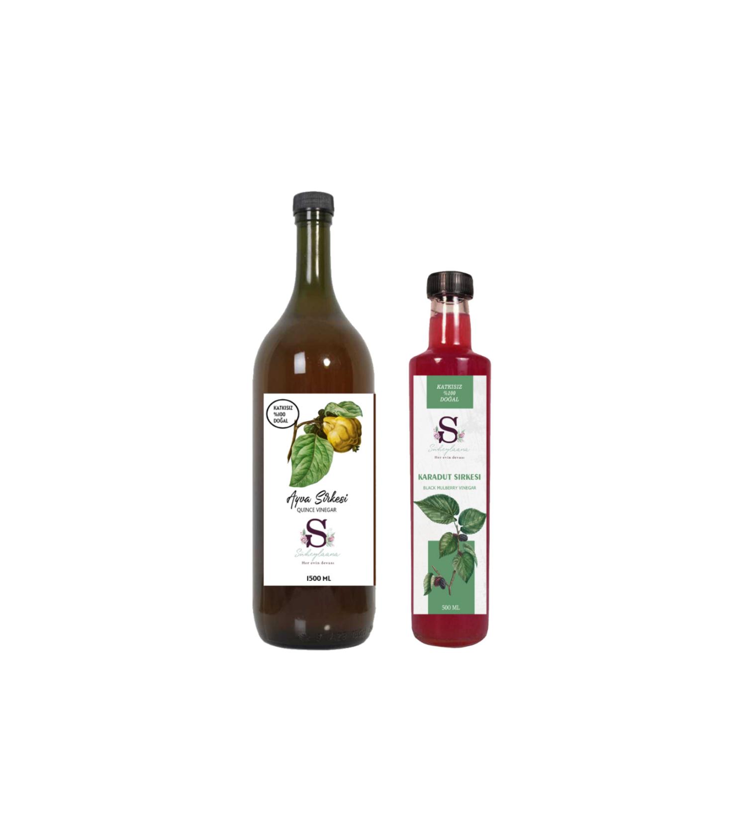 S heylaana Natural Quince Vinegar 1500 Ml - Natural Black Mulberry Vinegar 500 Ml
