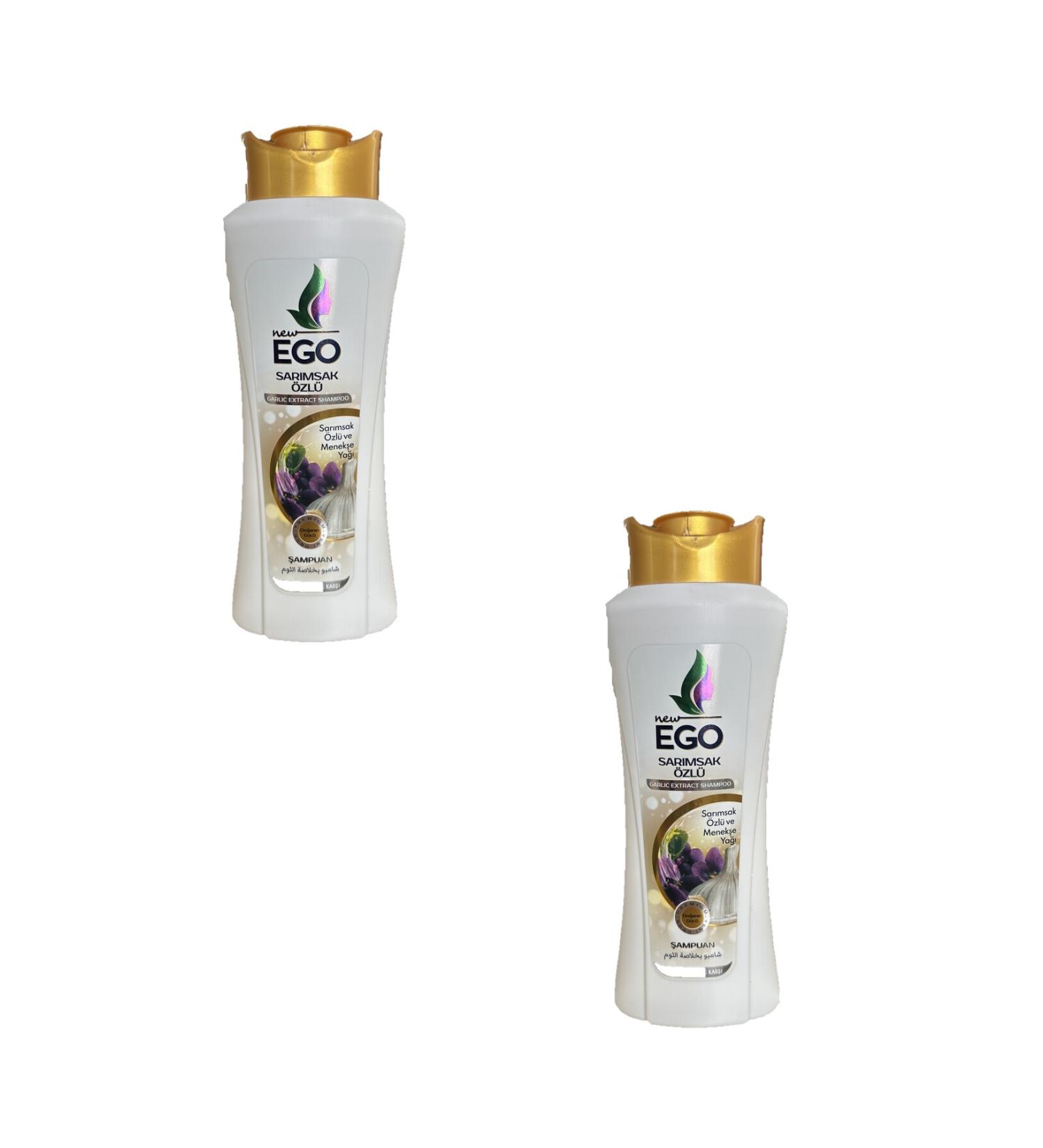 New Ego GARLIC EXTRACT AND VIOLET OIL SHAMPOO 600 ML SET OF 2